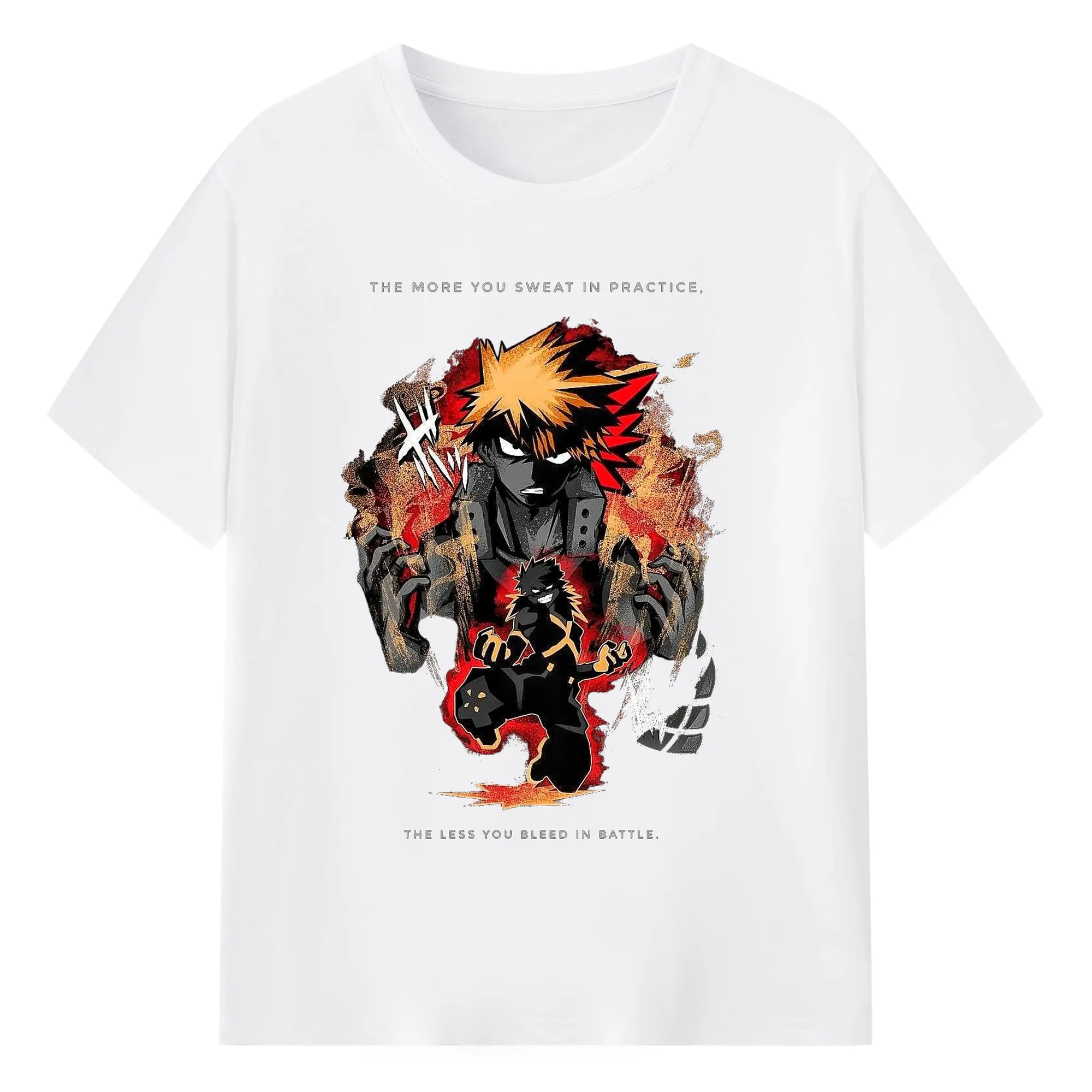 僕のヒーローアカデミア 爆豪 勝己 - 綿100％ 半袖Tシャツ ・ フロントプリント ・ 快適 通気性 ・ 日常使い 散歩 スポーツ用
