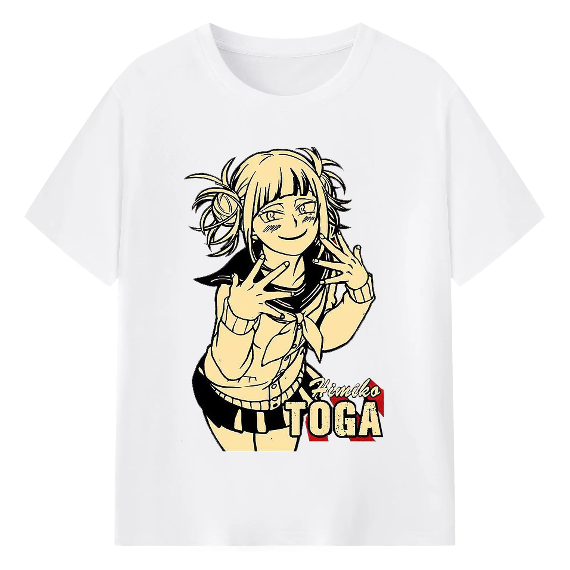 僕のヒーローアカデミア トガ ヒミコ - 綿100％ 半袖Tシャツ ・ フロントプリント ・ 快適 通気性 ・ 日常使い 散歩 スポーツ用