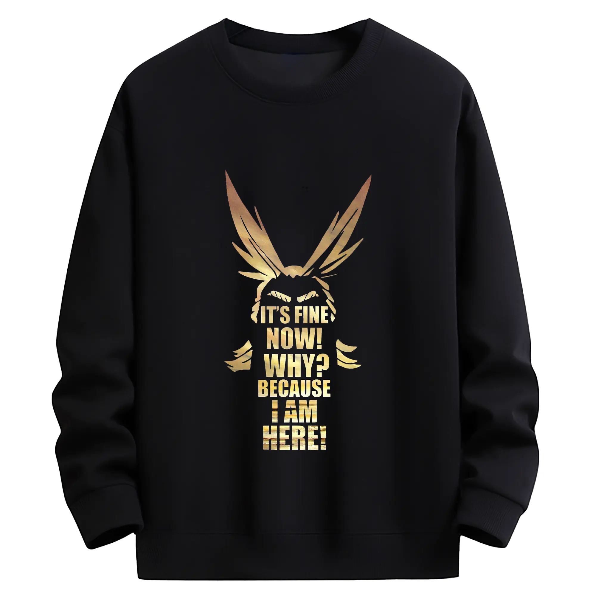 僕のヒーローアカデミア オールマイト - 高品質 クルーネック スウェット ・ コットン59％ ポリエステル41％ ・ ユニセックス 長袖 トレーナー ・ カジュアル デイリー スポーツ 散歩用