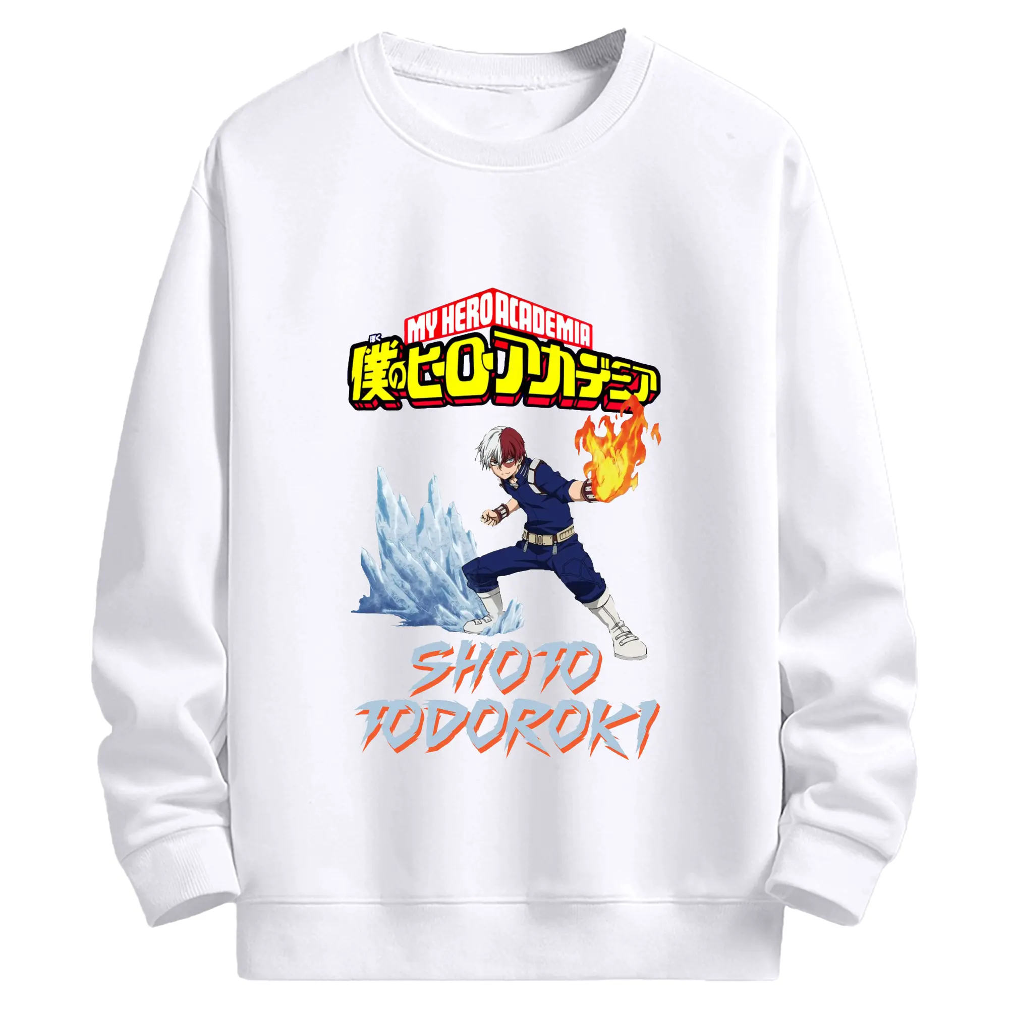 僕のヒーローアカデミア - 高品質 クルーネック スウェット ・ コットン59％ ポリエステル41％ ・ ユニセックス 長袖 トレーナー ・ カジュアル デイリー スポーツ 散歩用