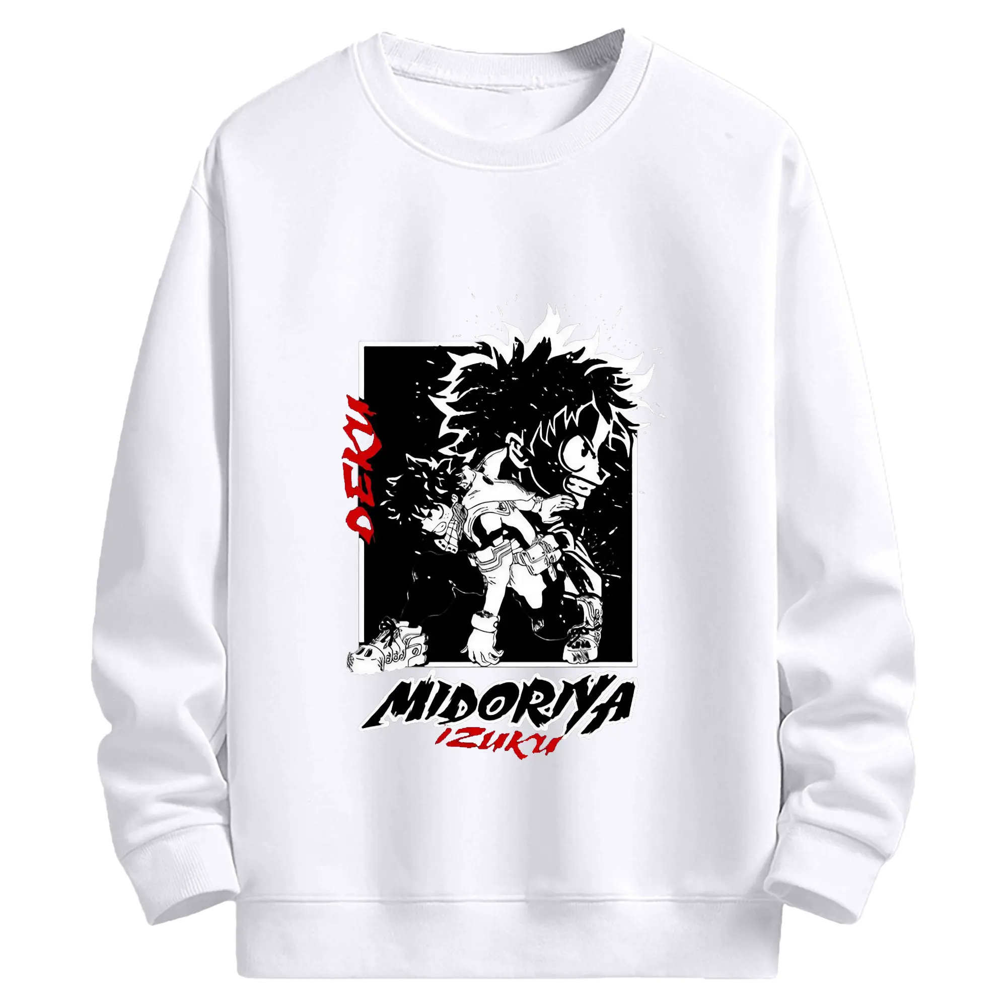 僕のヒーローアカデミア - 高品質 クルーネック スウェット ・ コットン59％ ポリエステル41％ ・ ユニセックス 長袖 トレーナー ・ カジュアル デイリー スポーツ 散歩用