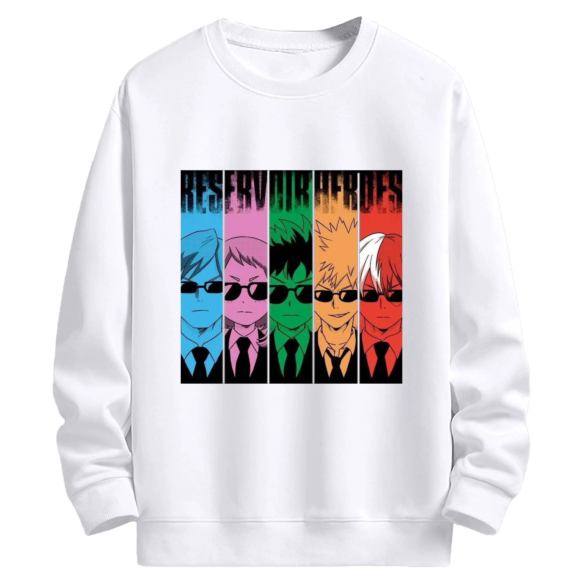 僕のヒーローアカデミア 雄英高校1年A組 - 高品質 クルーネック スウェット ・ コットン59％ ポリエステル41％ ・ ユニセックス 長袖 トレーナー ・ カジュアル デイリー スポーツ 散歩用