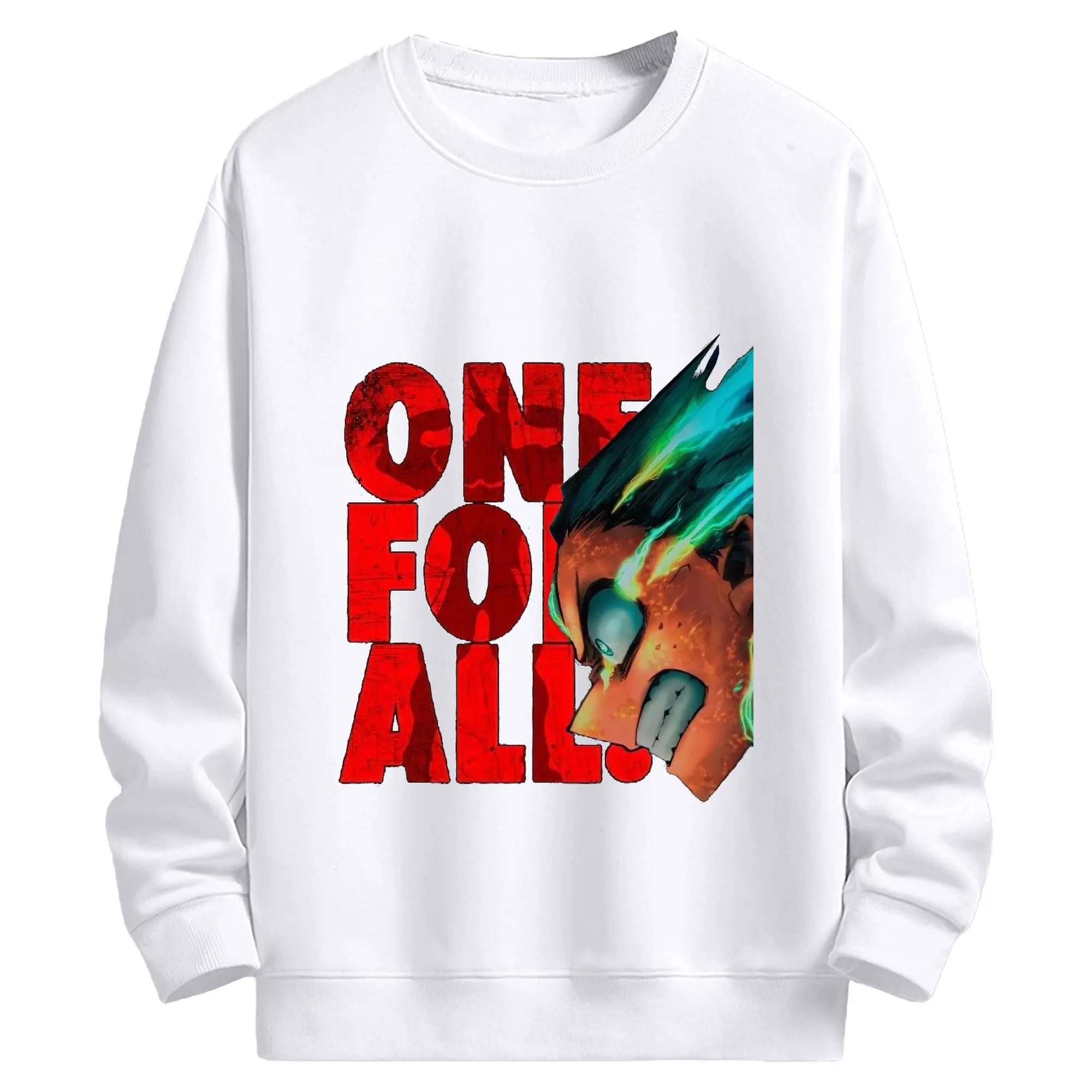 僕のヒーローアカデミア 緑谷 出久 - 高品質 クルーネック スウェット ・ コットン59％ ポリエステル41％ ・ ユニセックス 長袖 トレーナー ・ カジュアル デイリー スポーツ 散歩用