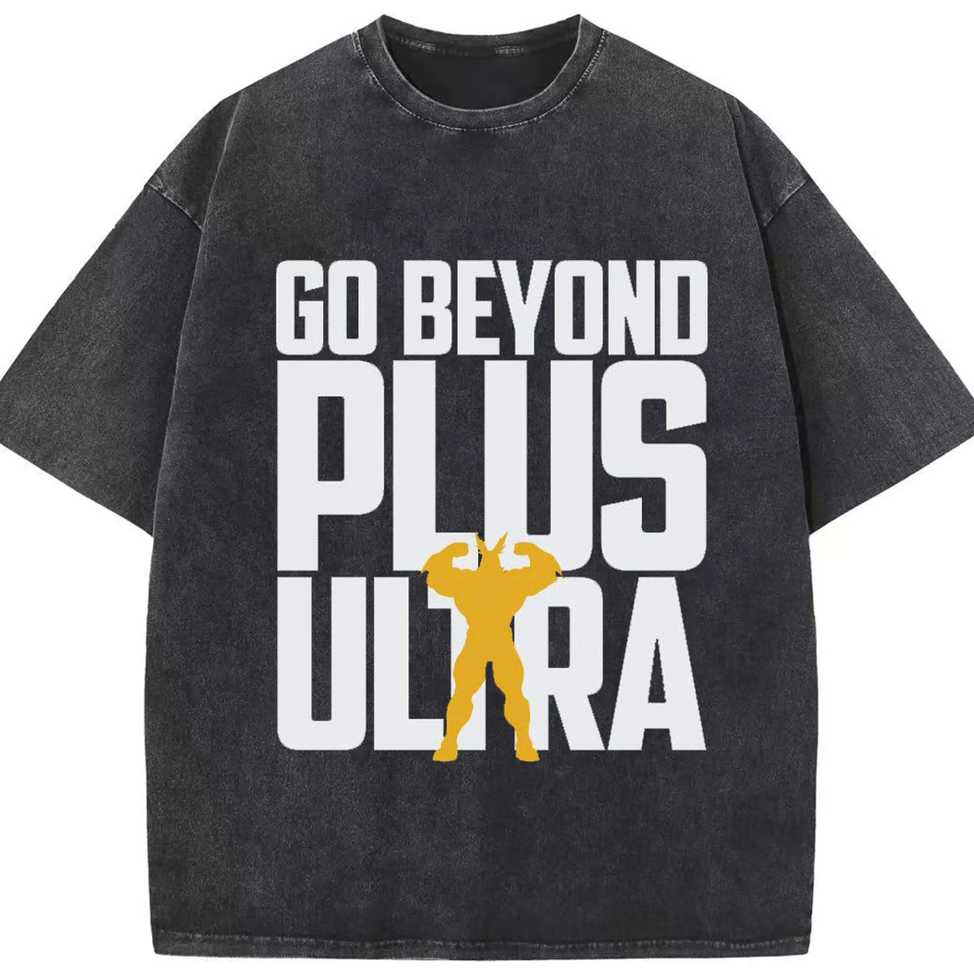 僕のヒーローアカデミア オールマイト - 綿100％ ヴィンテージ風 半袖Tシャツ ・ フロントプリント ・ 柔らか肌触り ・ 通気性 快適 ・ スポーツ カジュアル 外出用