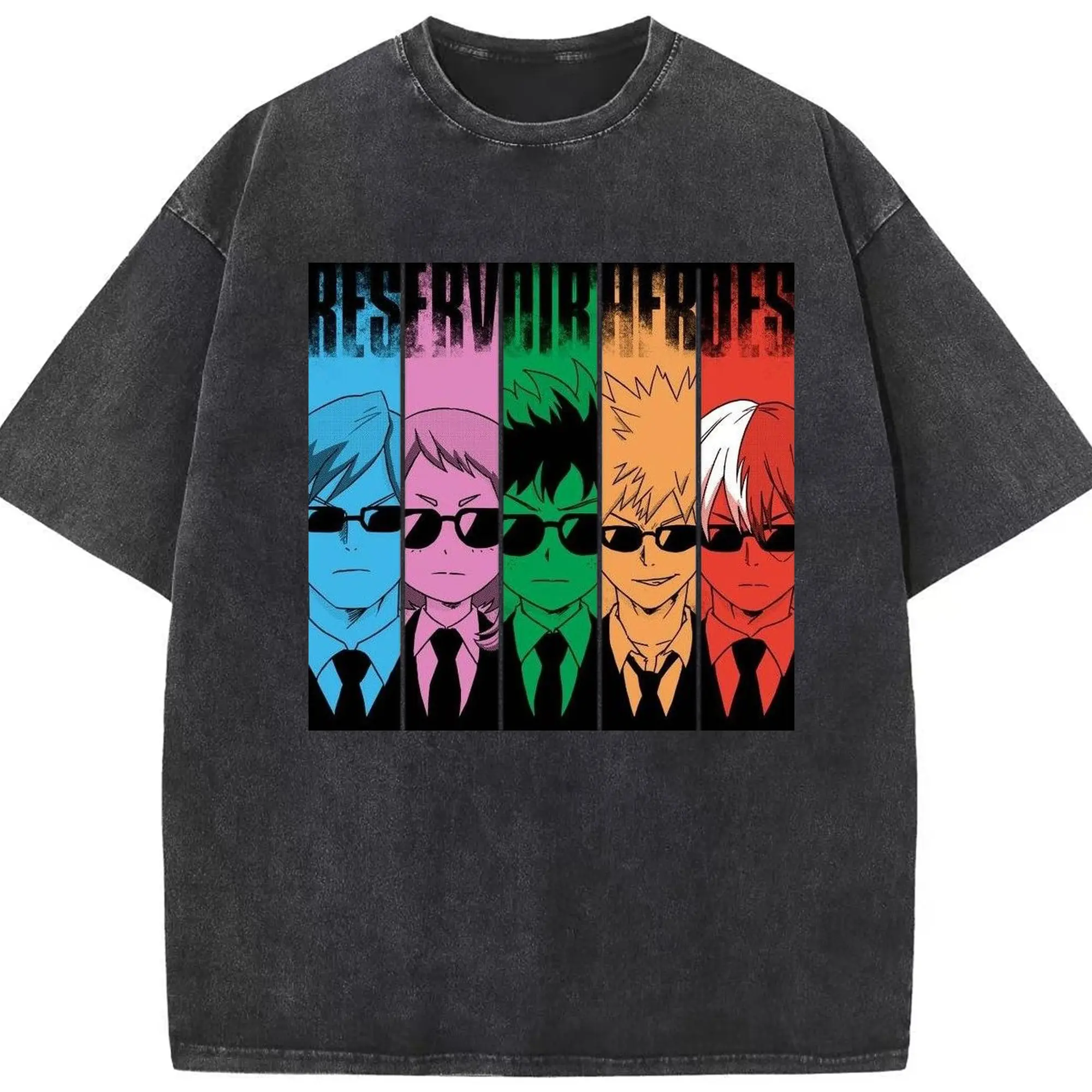 僕のヒーローアカデミア 雄英高校1年A組 - 綿100％ ヴィンテージ風 半袖Tシャツ ・ フロントプリント ・ 柔らか肌触り ・ 通気性 快適 ・ スポーツ カジュアル 外出用