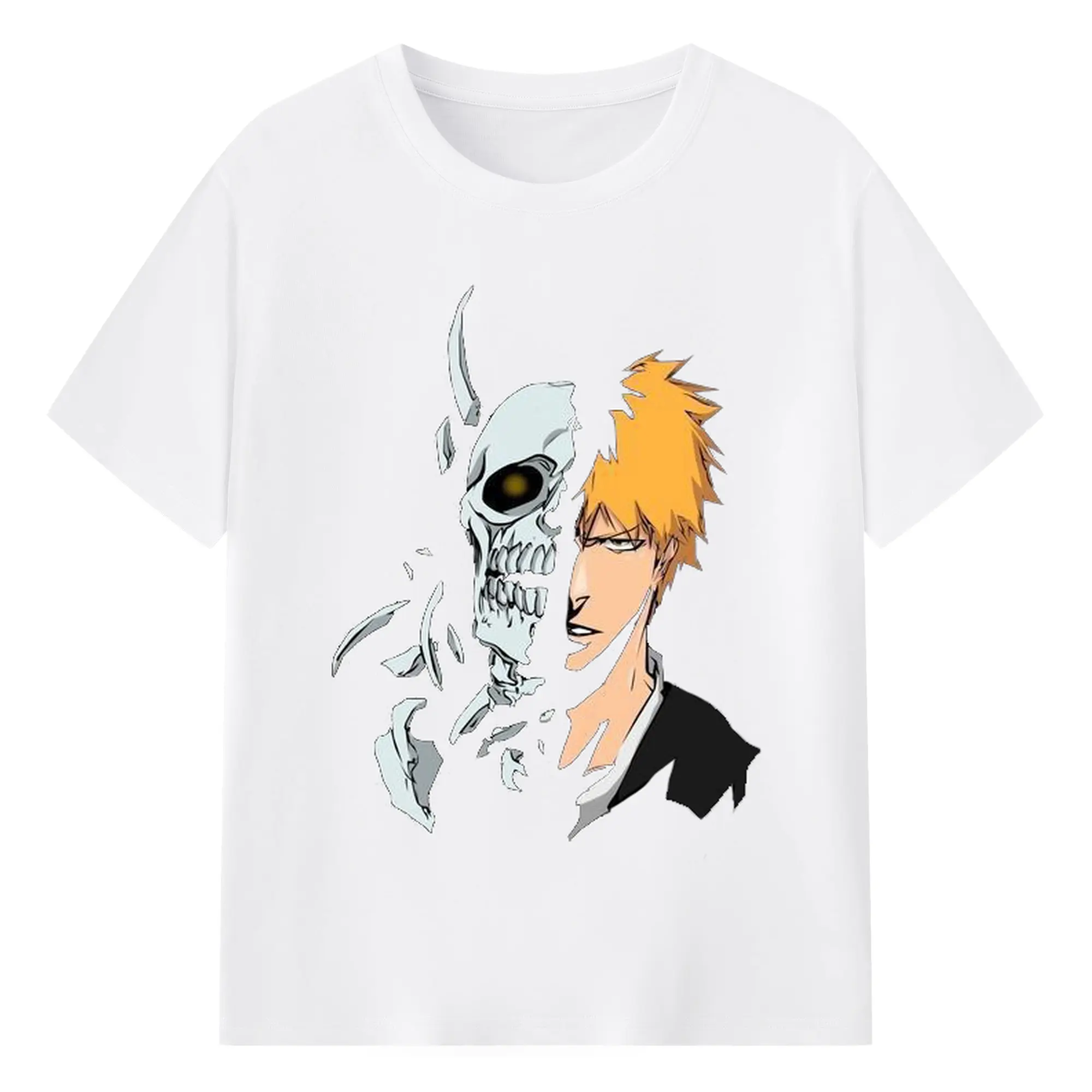 ブリーチ 黒崎一護 ヴァイザード - 綿100％ 半袖Tシャツ ・ フロントプリント ・ 快適 通気性 ・ 日常使い 散歩 スポーツ用