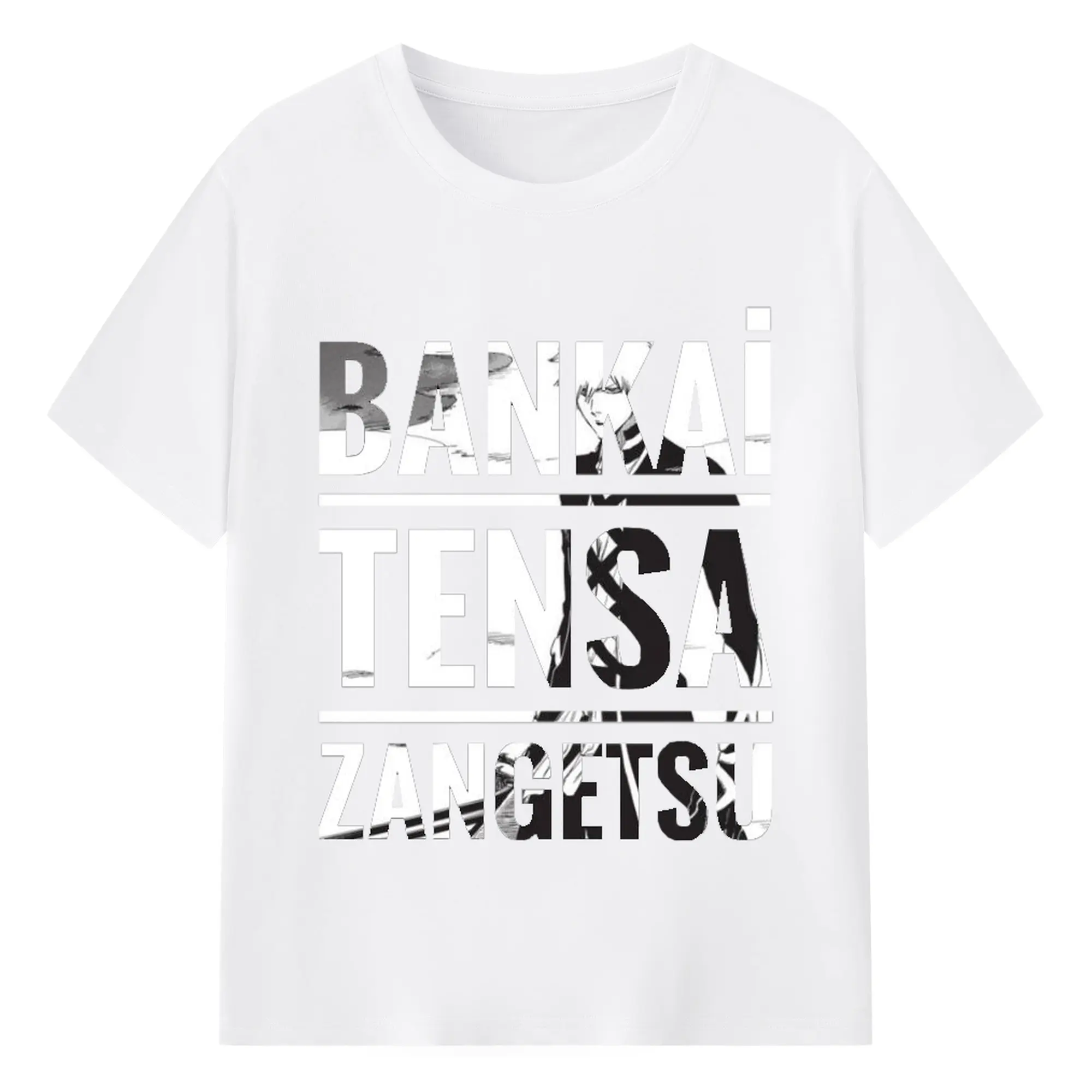 ブリーチ  黒崎一護英文字文字 - 綿100％ 半袖Tシャツ ・ フロントプリント ・ 快適 通気性 ・ 日常使い 散歩 スポーツ用