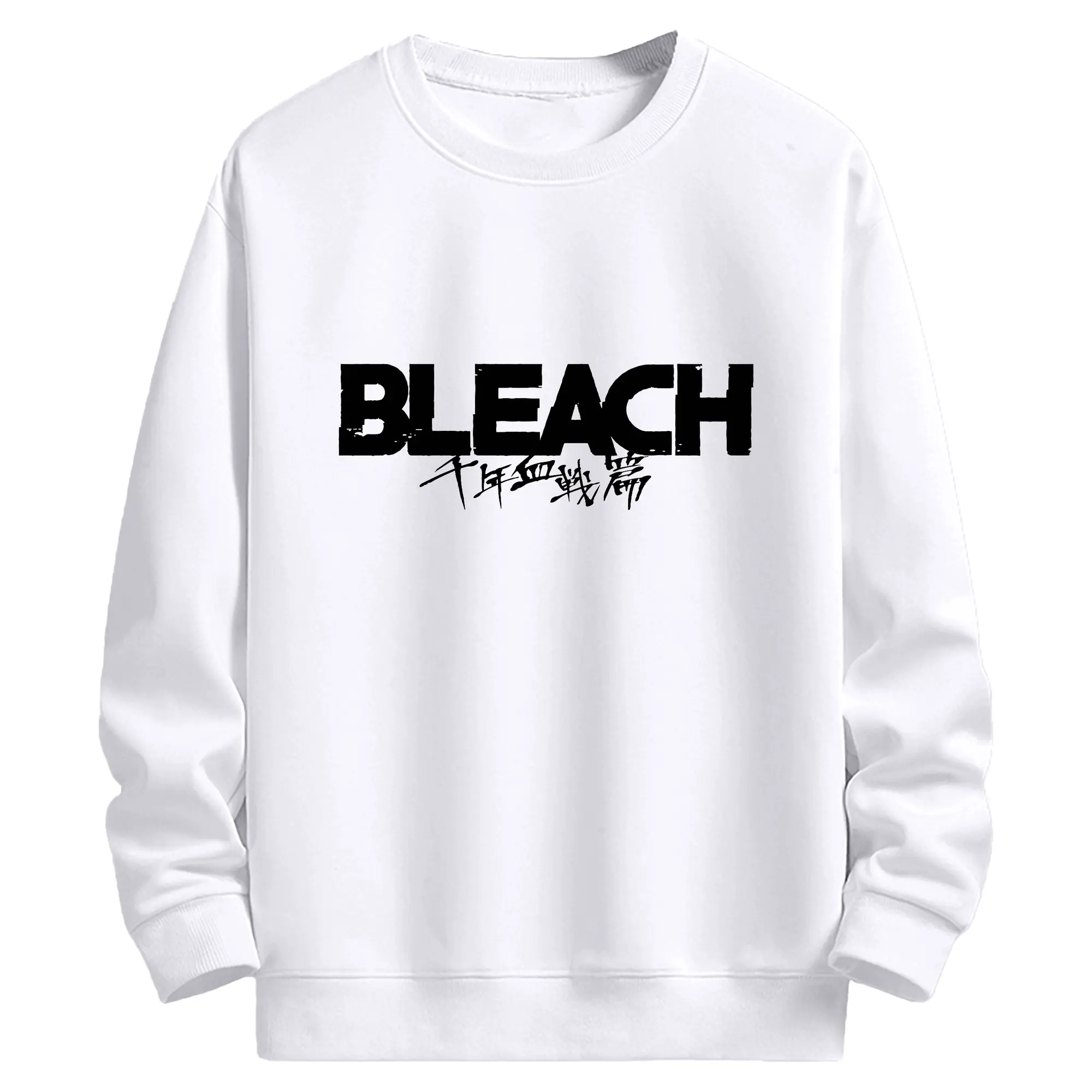 ブリーチ 千年血戦シンプルロゴ - 高品質 クルーネック スウェット ・ コットン59％ ポリエステル41％ ・ ユニセックス 長袖 トレーナー ・ カジュアル デイリー スポーツ 散歩用