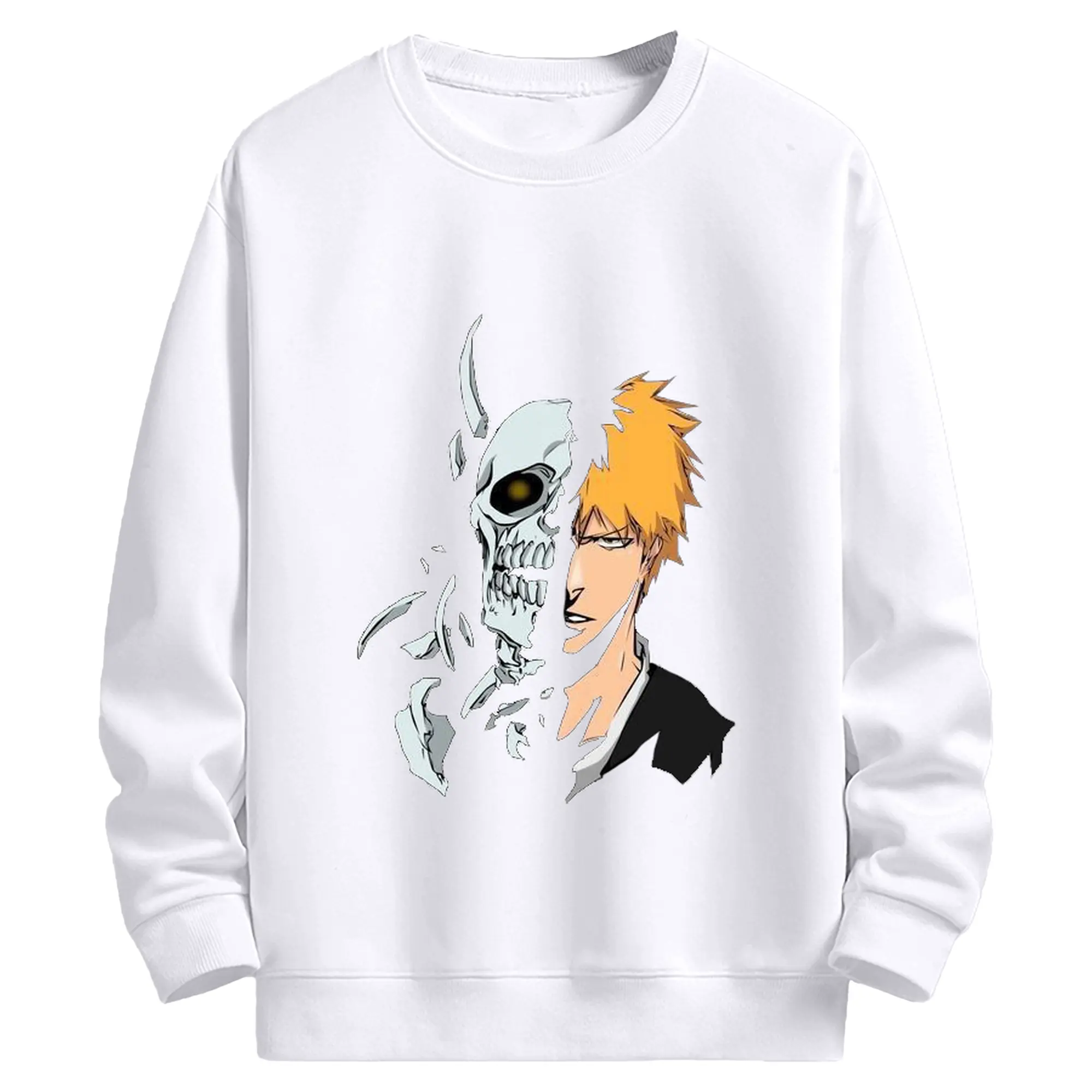 ブリーチ 黒崎一護 ヴァイザード - 高品質 クルーネック スウェット ・ コットン59％ ポリエステル41％ ・ ユニセックス 長袖 トレーナー ・ カジュアル デイリー スポーツ 散歩用