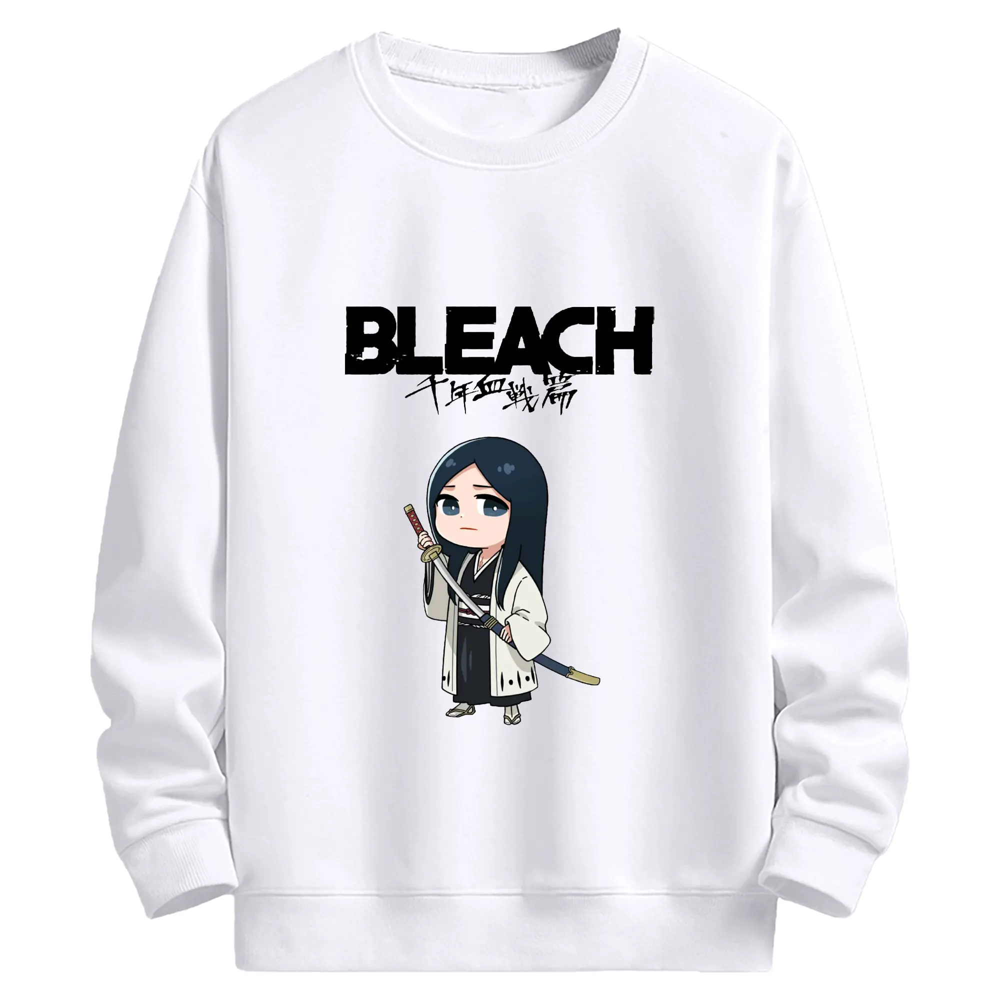 ブリーチ デフォルト 卯ノ花烈 - 高品質 クルーネック スウェット ・ コットン59％ ポリエステル41％ ・ ユニセックス 長袖 トレーナー ・ カジュアル デイリー スポーツ 散歩用