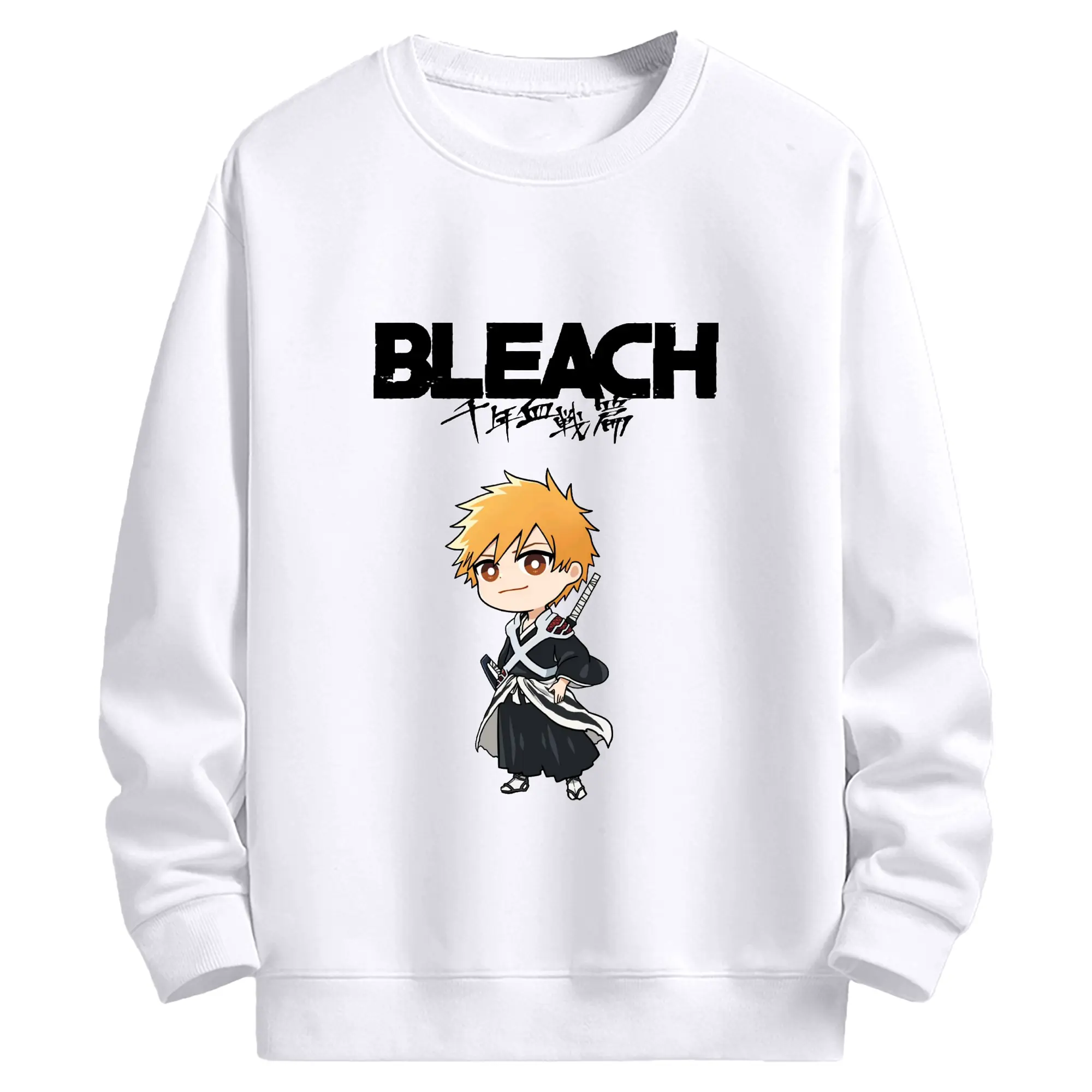 ブリーチ  デフォルト 黒崎一護 - 高品質 クルーネック スウェット ・ コットン59％ ポリエステル41％ ・ ユニセックス 長袖 トレーナー ・ カジュアル デイリー スポーツ 散歩用