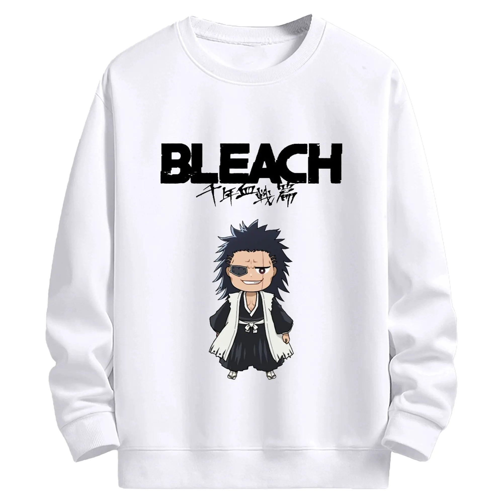 ブリーチ デフォルトデフォルト 更木剣八 - 高品質 クルーネック スウェット ・ コットン59％ ポリエステル41％ ・ ユニセックス 長袖 トレーナー ・ カジュアル デイリー スポーツ 散歩用
