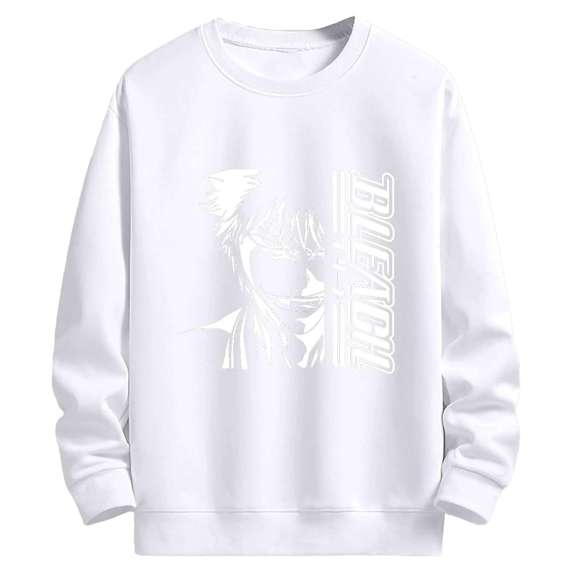 ブリーチ 黒崎一護BLEACH文字付け - 高品質 クルーネック スウェット ・ コットン59％ ポリエステル41％ ・ ユニセックス 長袖 トレーナー ・ カジュアル デイリー スポーツ 散歩用