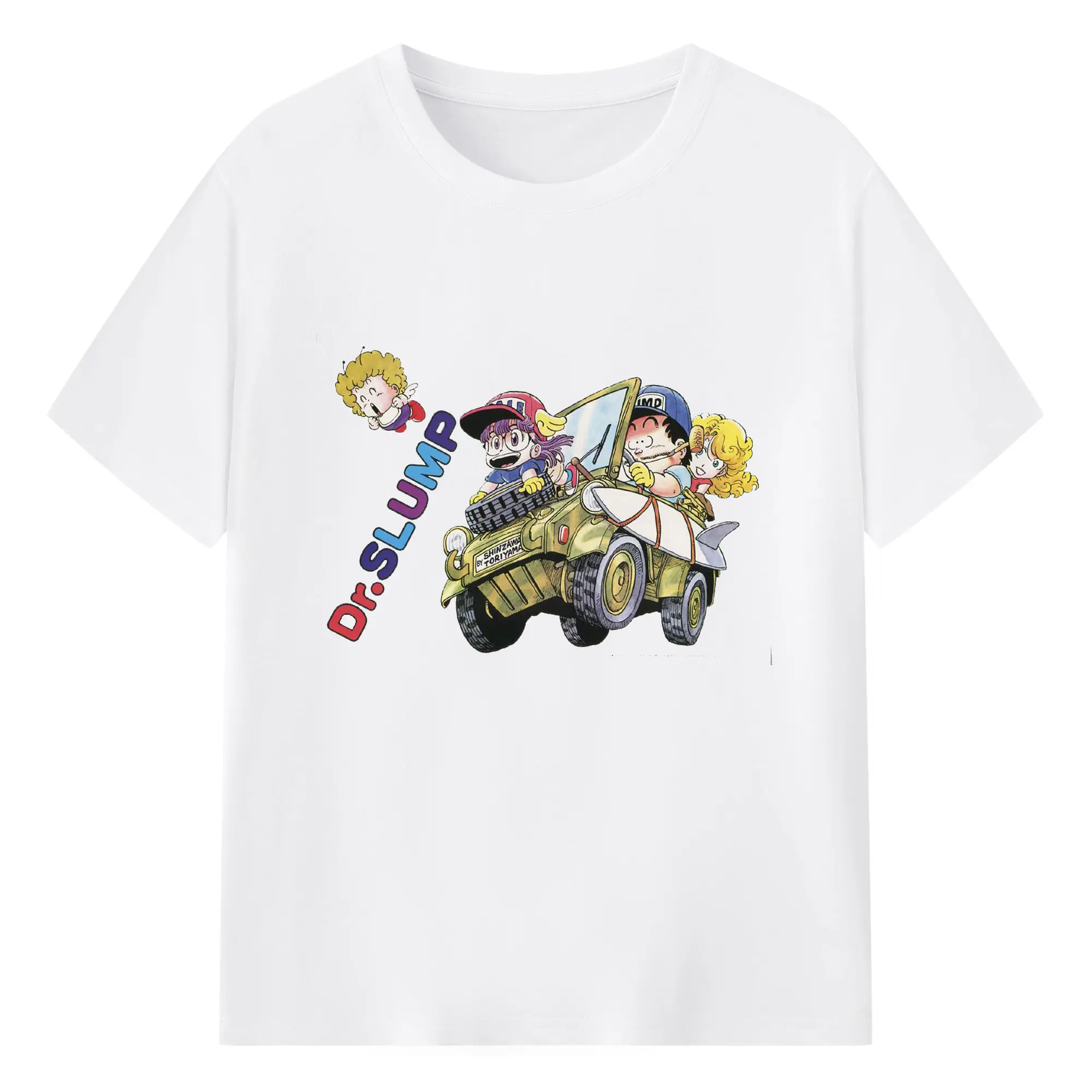 Dr.スランプ アラレちゃん  Dr.スランプ アニメ マンガ風則巻千兵衛 - 綿100％ 半袖Tシャツ ・ フロントプリント ・ 快適 通気性 ・ 日常使い 散歩 スポーツ用