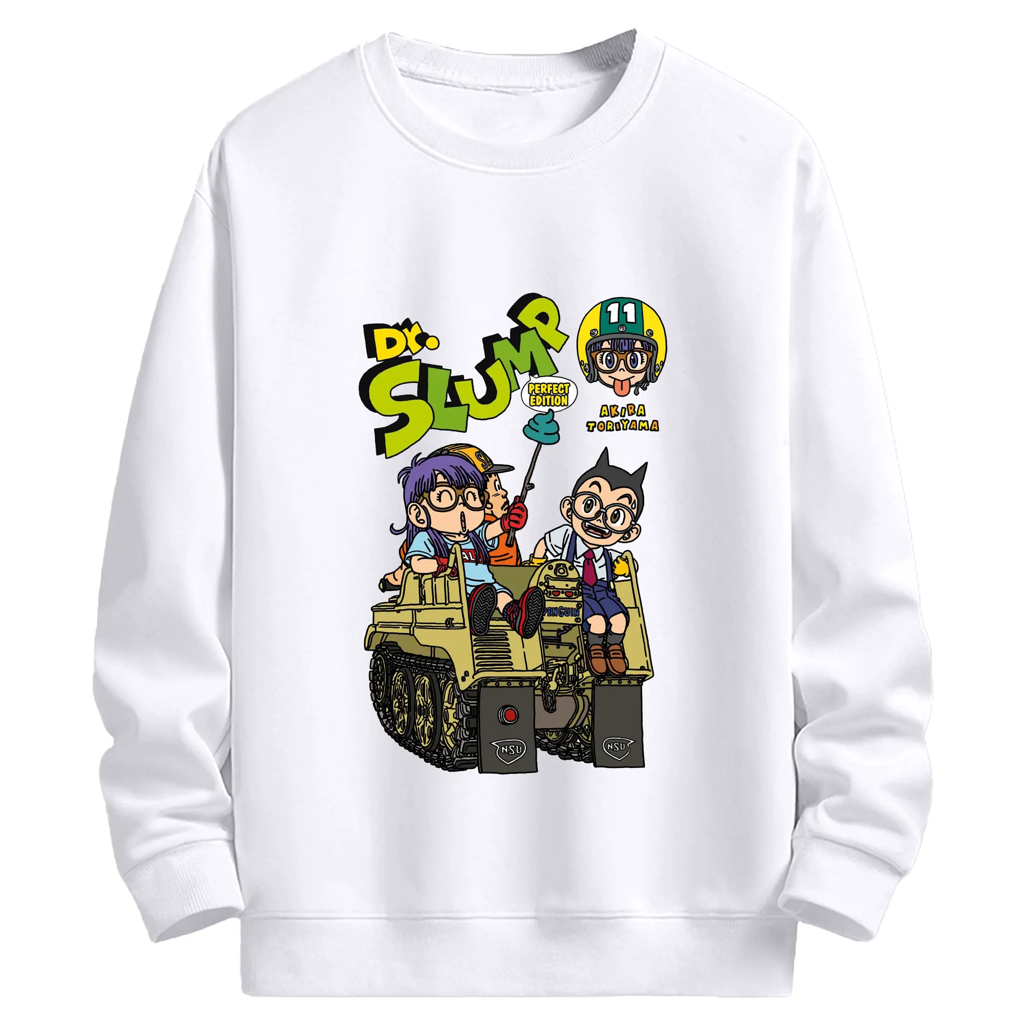 Dr.スランプ アラレちゃん 鳥山明 Obotchaman  Dr.スランプ グッズ - 高品質 クルーネック スウェット ・ コットン59％ ポリエステル41％ ・ ユニセックス 長袖 トレーナー ・ カジュアル デイリー スポーツ 散歩用