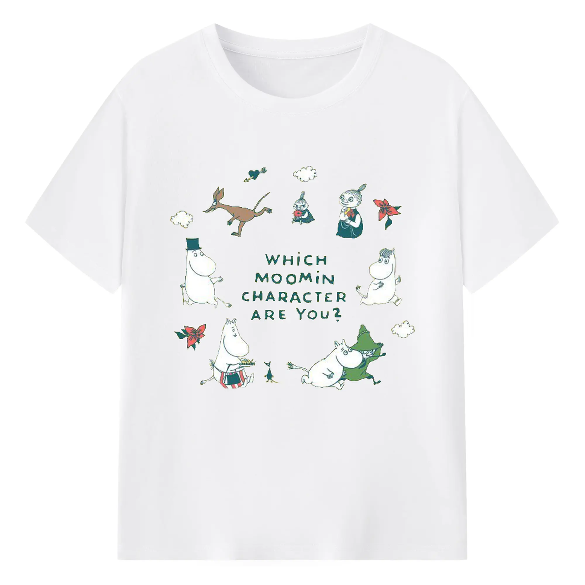 Moomin ムーミンコミックス - 綿100％ 半袖Tシャツ ・ フロントプリント ・ 快適 通気性 ・ 日常使い 散歩 スポーツ用