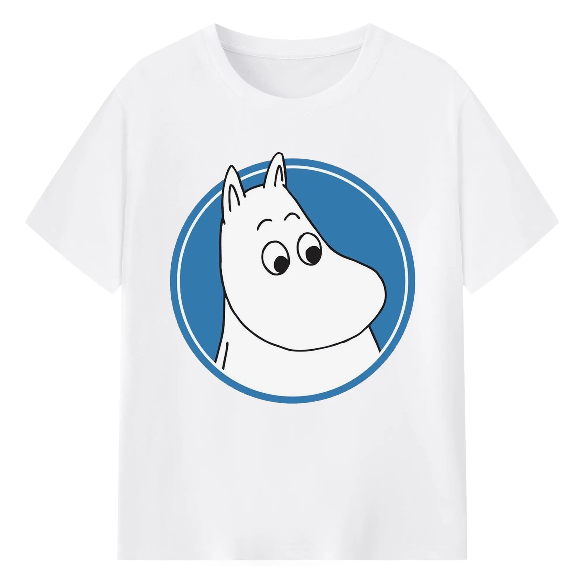 Moomin シンプル風 - 綿100％ 半袖Tシャツ ・ フロントプリント ・ 快適 通気性 ・ 日常使い 散歩 スポーツ用