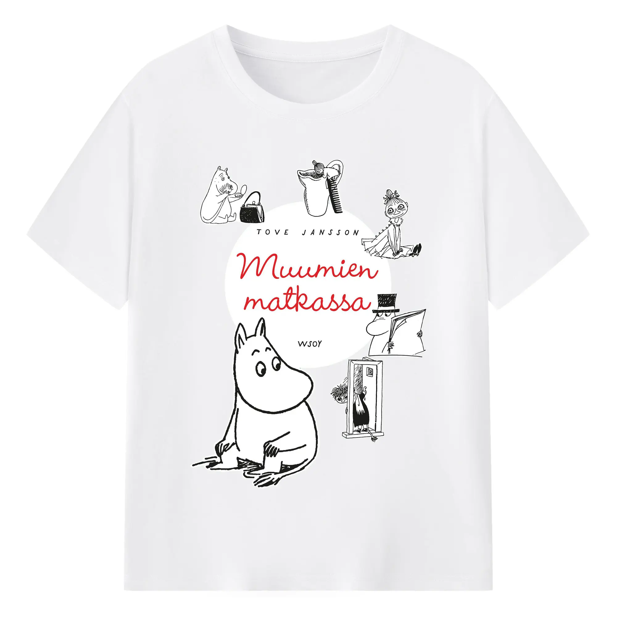 Moomin ひとときの幸せ - 綿100％ 半袖Tシャツ ・ フロントプリント ・ 快適 通気性 ・ 日常使い 散歩 スポーツ用