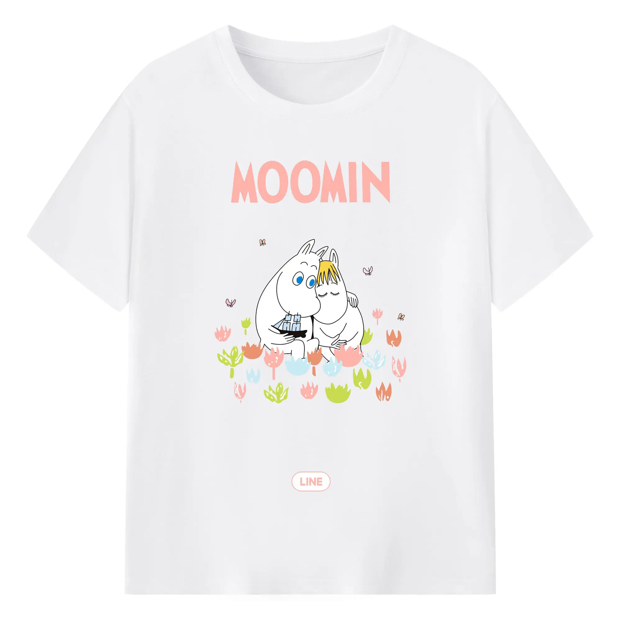 Moomin  スノークのおじょあまいじかん ラブラブうさん - 綿100％ 半袖Tシャツ ・ フロントプリント ・ 快適 通気性 ・ 日常使い 散歩 スポーツ用