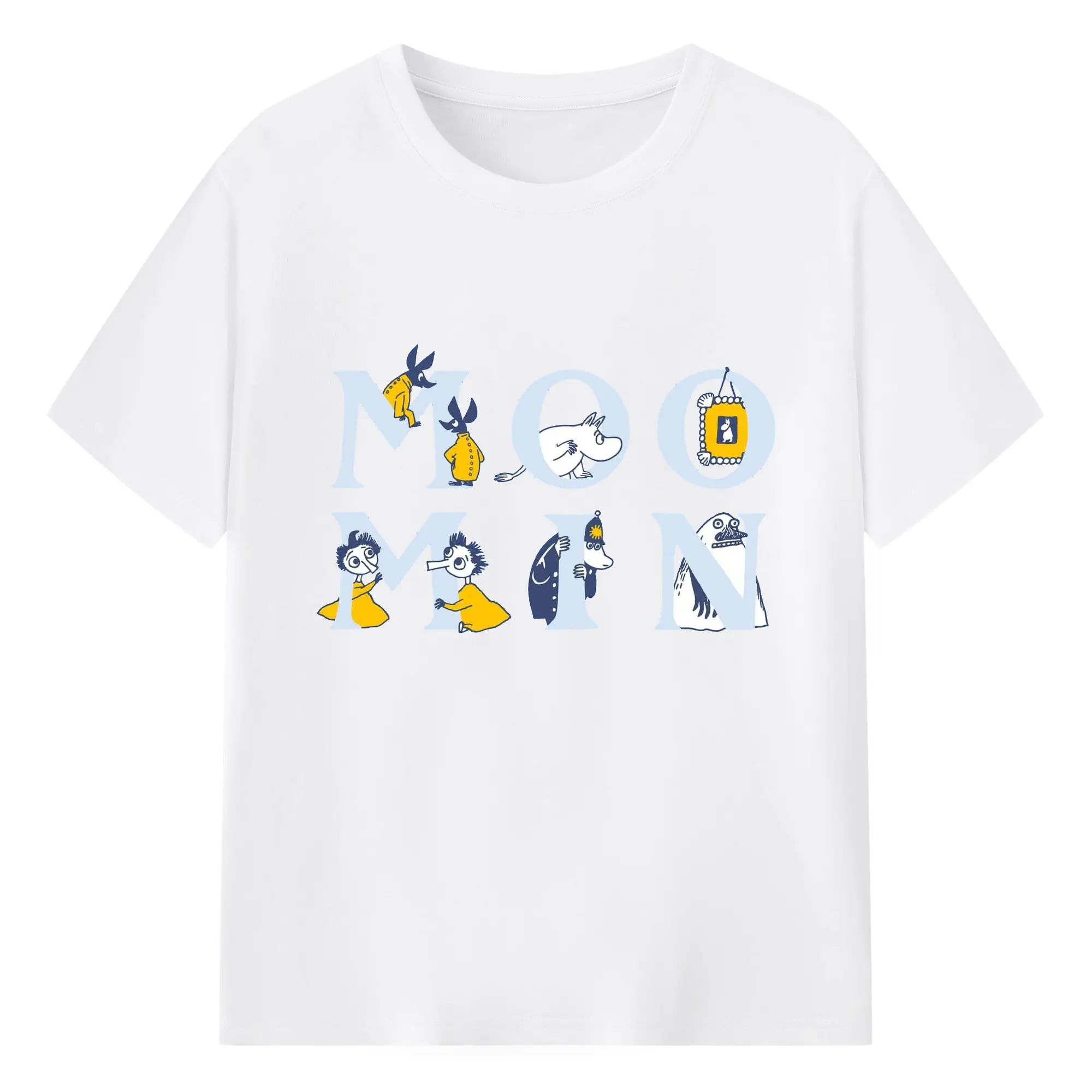 Moomin リトルミイムーミンロゴ - 綿100％ 半袖Tシャツ ・ フロントプリント ・ 快適 通気性 ・ 日常使い 散歩 スポーツ用