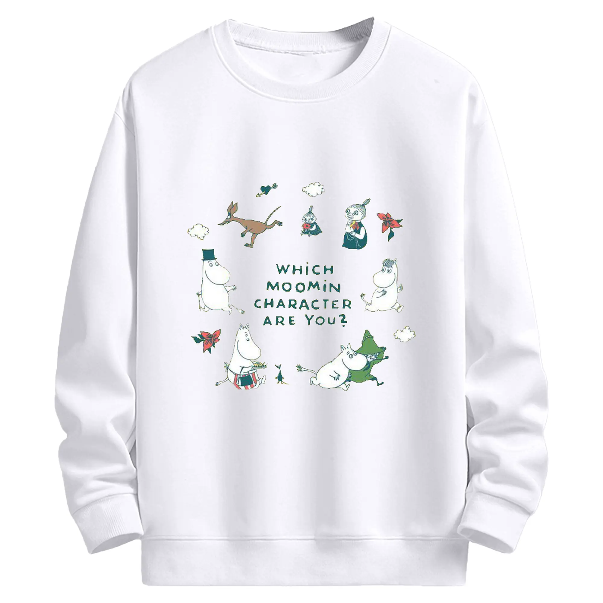 Moomin ムーミンコミックス - 高品質 クルーネック スウェット ・ コットン59％ ポリエステル41％ ・ ユニセックス 長袖 トレーナー ・ カジュアル デイリー スポーツ 散歩用