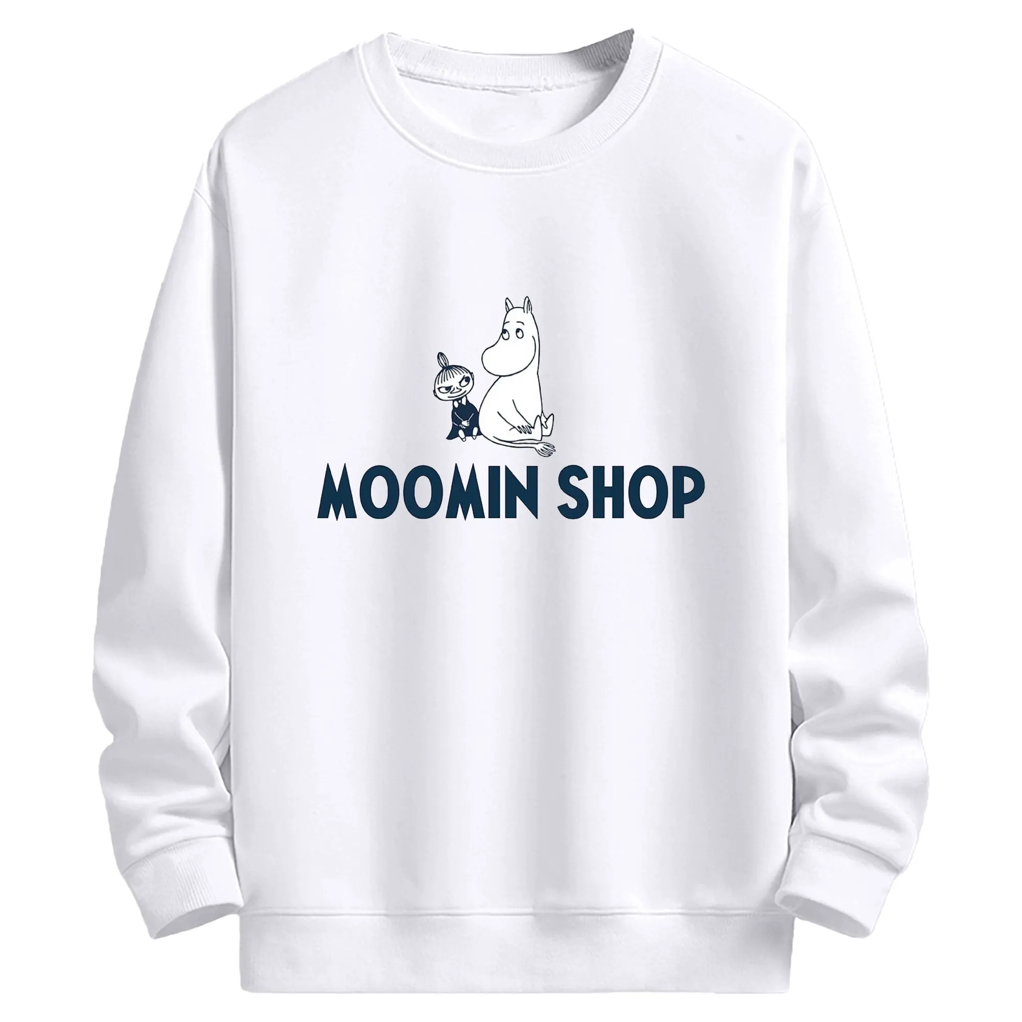 Moomin  リトルミイ ムーミンショップ - 高品質 クルーネック スウェット ・ コットン59％ ポリエステル41％ ・ ユニセックス 長袖 トレーナー ・ カジュアル デイリー スポーツ 散歩用