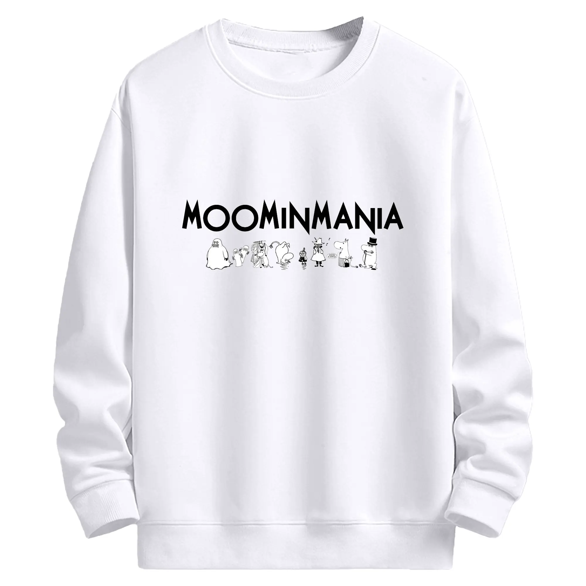 Moomin  ムーミン谷のなかまたち - 高品質 クルーネック スウェット ・ コットン59％ ポリエステル41％ ・ ユニセックス 長袖 トレーナー ・ カジュアル デイリー スポーツ 散歩用