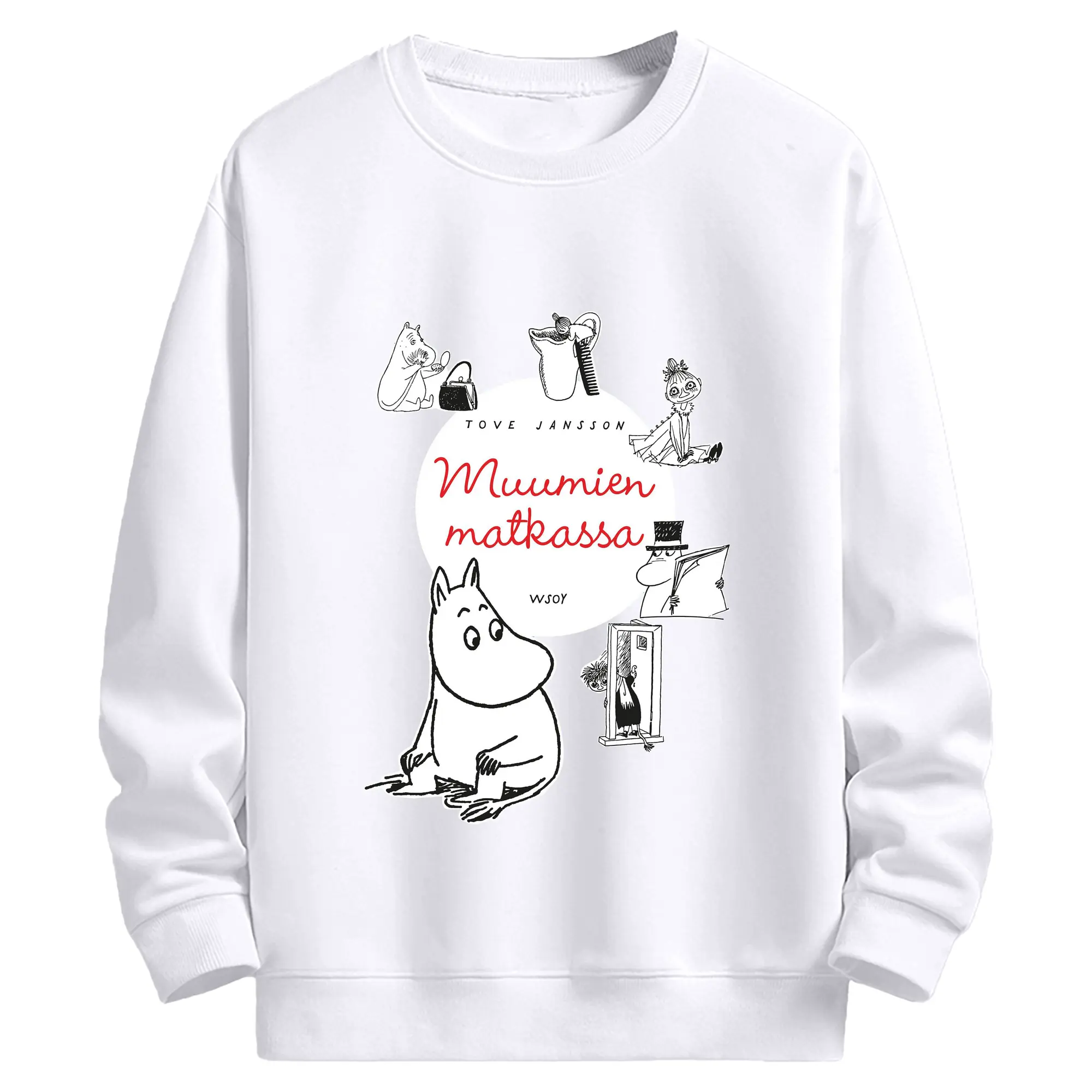 Moomin ひとときの幸せ - 高品質 クルーネック スウェット ・ コットン59％ ポリエステル41％ ・ ユニセックス 長袖 トレーナー ・ カジュアル デイリー スポーツ 散歩用