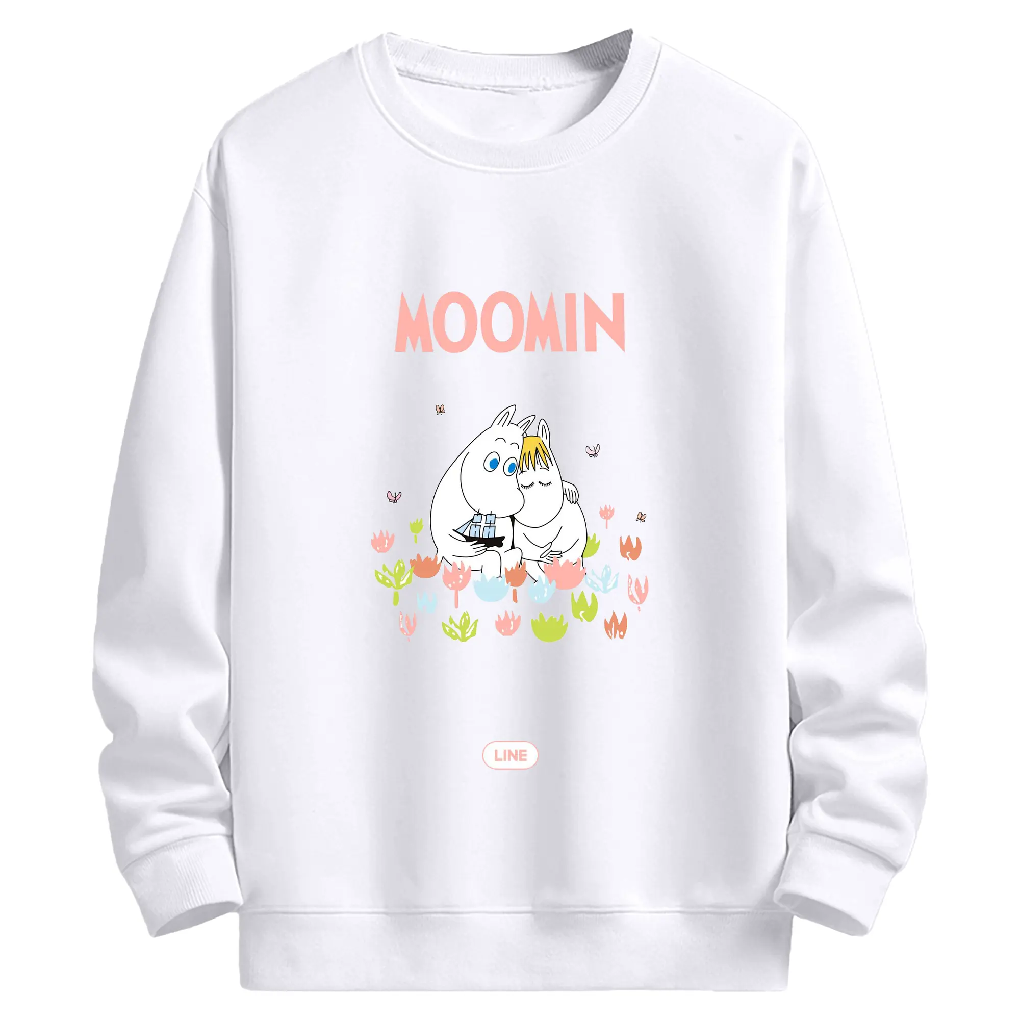 Moomin  スノークのおじょあまいじかん ラブラブうさん - 高品質 クルーネック スウェット ・ コットン59％ ポリエステル41％ ・ ユニセックス 長袖 トレーナー ・ カジュアル デイリー スポーツ 散歩用