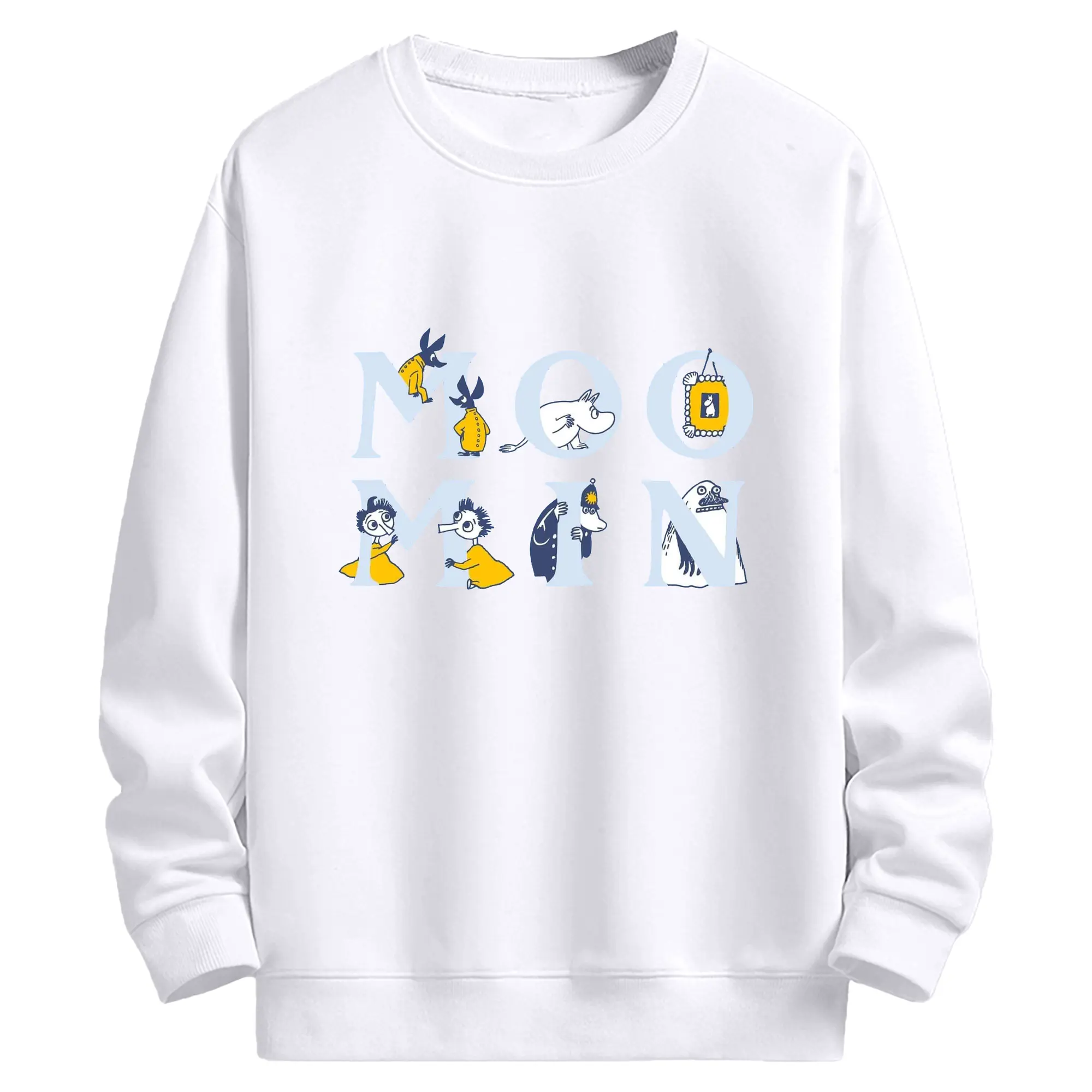 Moomin リトルミイムーミンロゴ - 高品質 クルーネック スウェット ・ コットン59％ ポリエステル41％ ・ ユニセックス 長袖 トレーナー ・ カジュアル デイリー スポーツ 散歩用