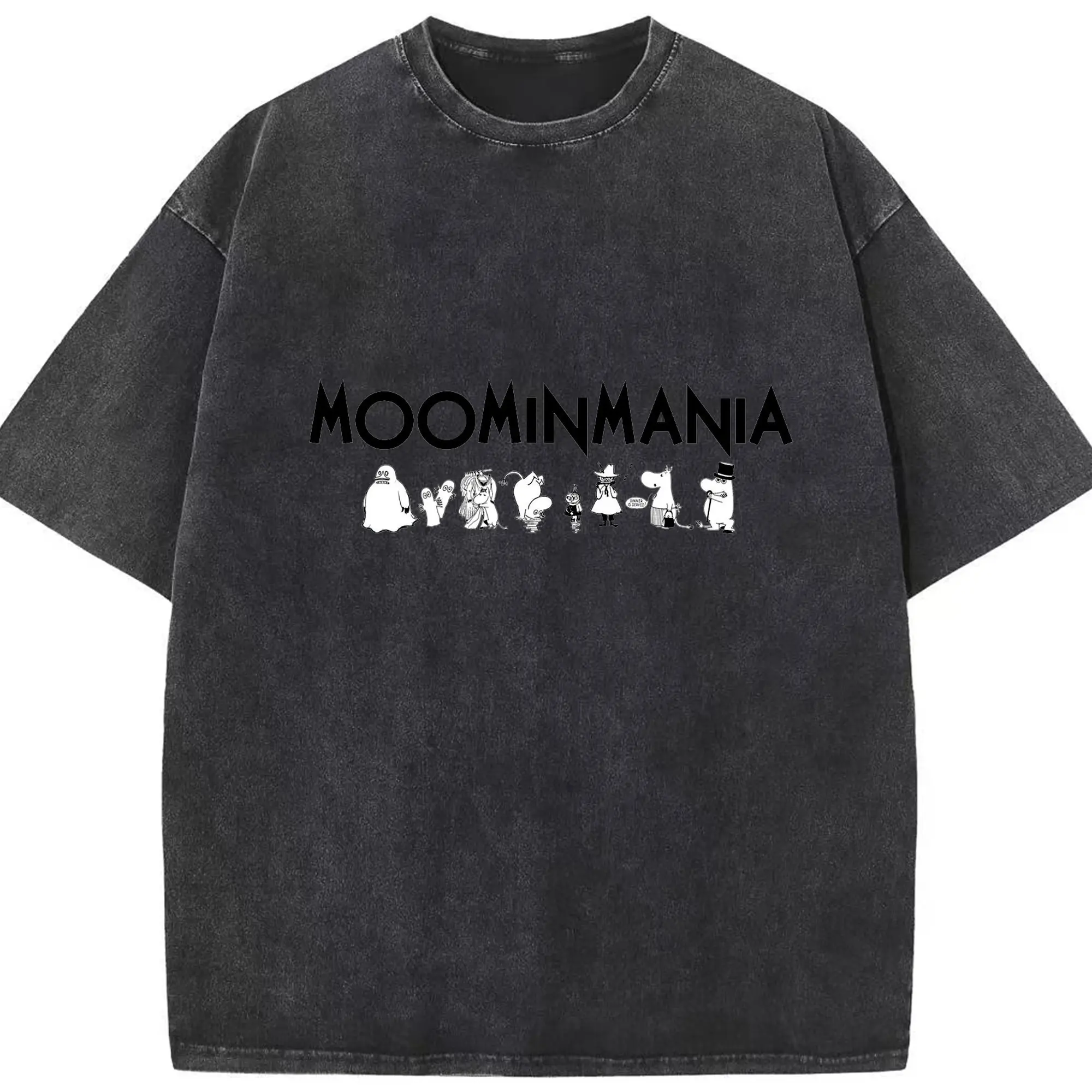 Moomin  ムーミン谷のなかまたち - 綿100％ ヴィンテージ風 半袖Tシャツ ・ フロントプリント ・ 柔らか肌触り ・ 通気性 快適 ・ スポーツ カジュアル 外出用