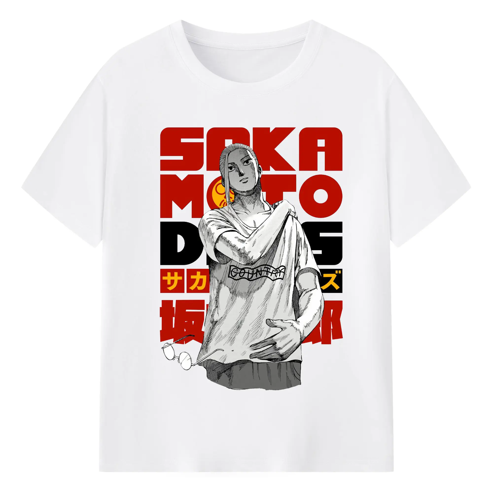 Sakamoto Days SAKAMOTO DAYS FES 実写映画化 アニメ第2クール - 綿100％ 半袖Tシャツ ・ フロントプリント ・ 快適 通気性 ・ 日常使い 散歩 スポーツ用