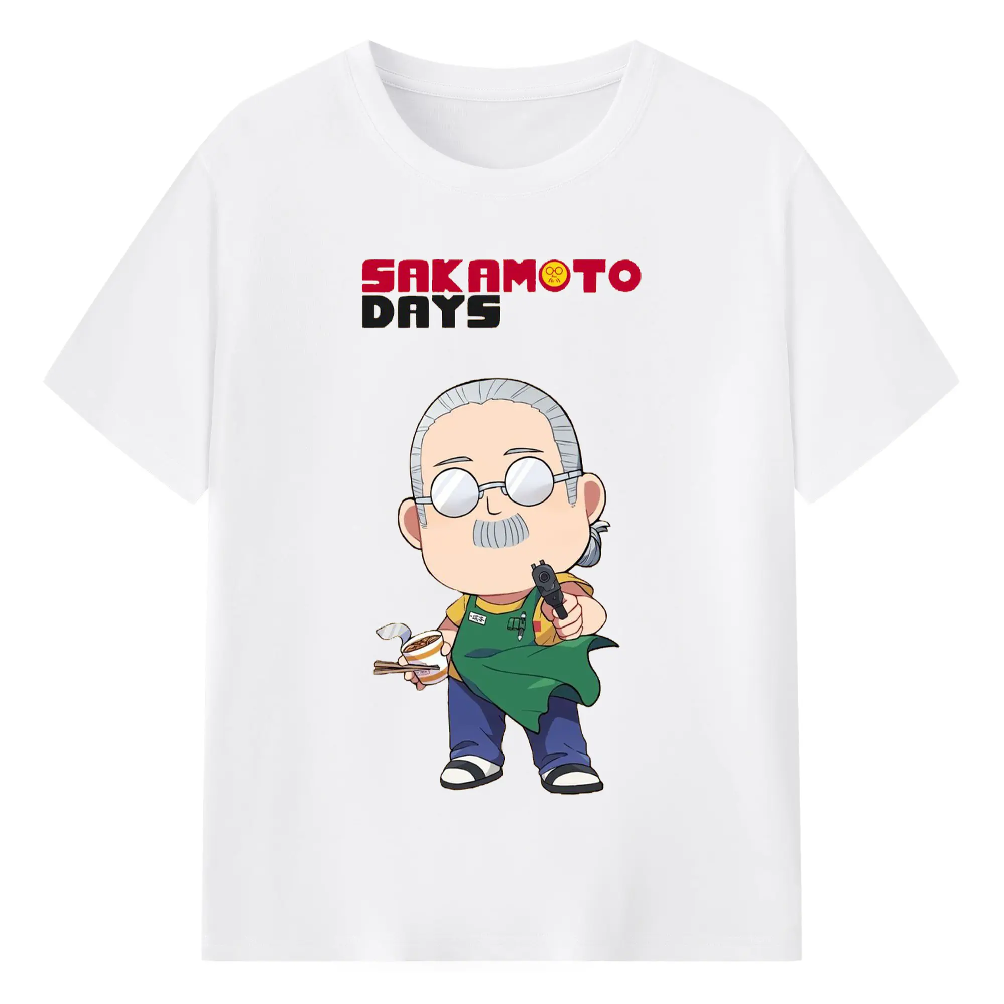 Sakamoto Days ギャグサカモト - 綿100％ 半袖Tシャツ ・ フロントプリント ・ 快適 通気性 ・ 日常使い 散歩 スポーツ用