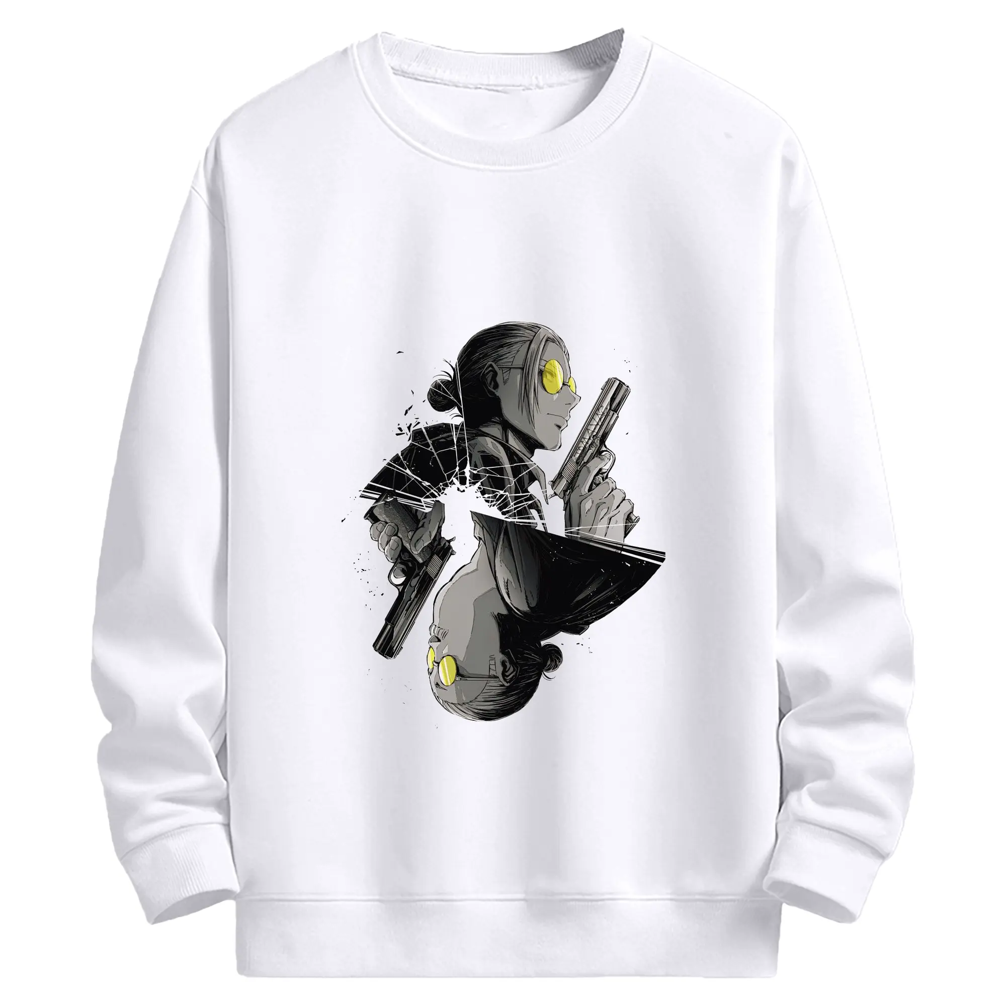 SNSで人気爆発 Sakamoto Days 坂本太郎戦闘シーン - 高品質 クルーネック スウェット ・ コットン59％ ポリエステル41％ ・ ユニセックス 長袖 トレーナー ・ カジュアル デイリー スポーツ 散歩用