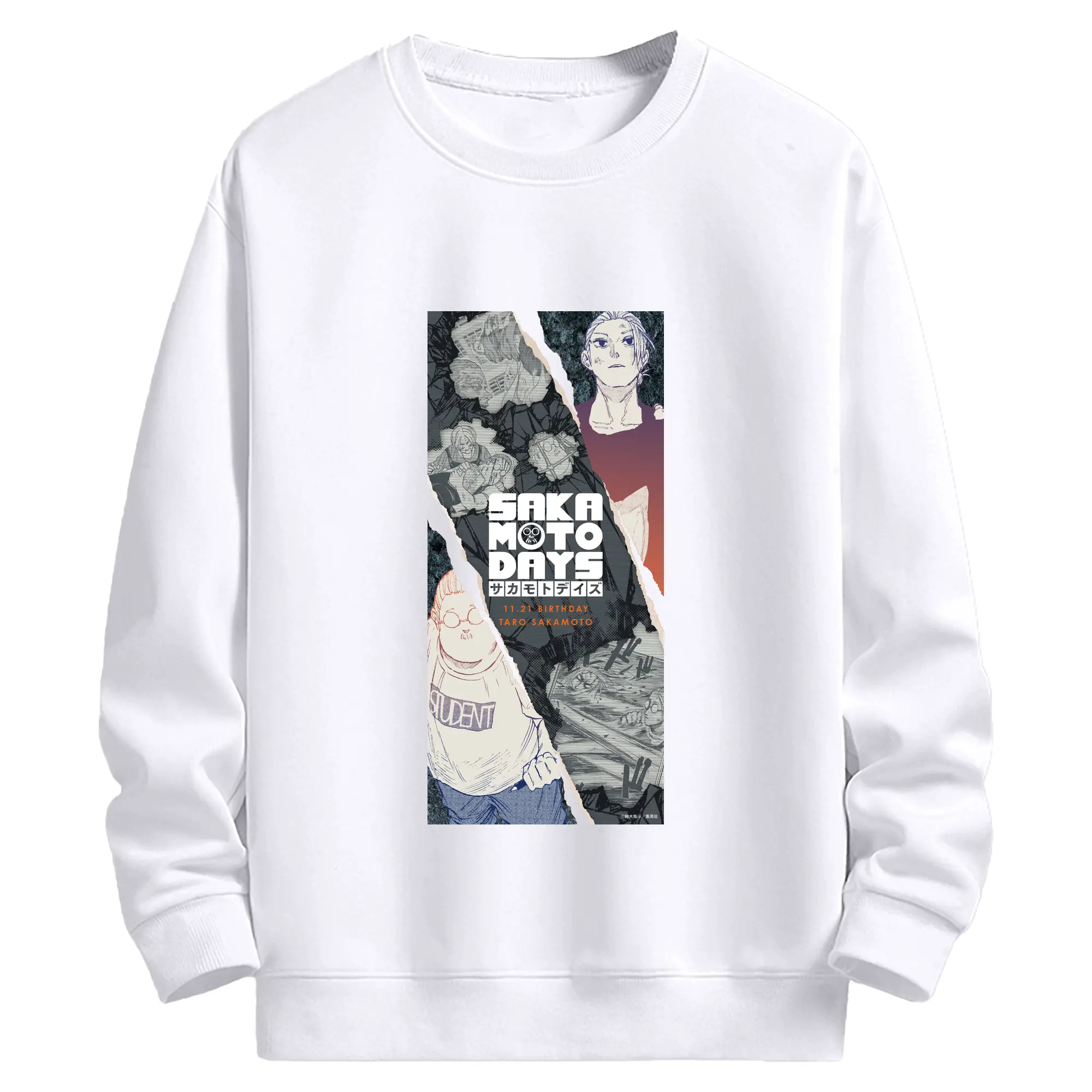 Sakamoto Days かんぺきサカモト - 高品質 クルーネック スウェット ・ コットン59％ ポリエステル41％ ・ ユニセックス 長袖 トレーナー ・ カジュアル デイリー スポーツ 散歩用