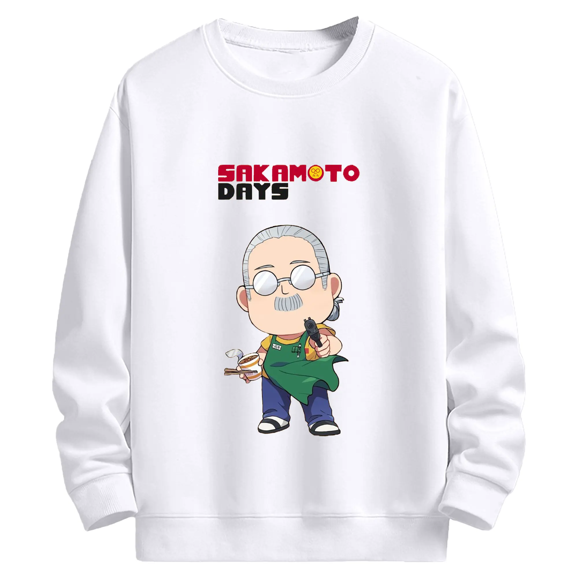 Sakamoto Days ギャグサカモト - 高品質 クルーネック スウェット ・ コットン59％ ポリエステル41％ ・ ユニセックス 長袖 トレーナー ・ カジュアル デイリー スポーツ 散歩用