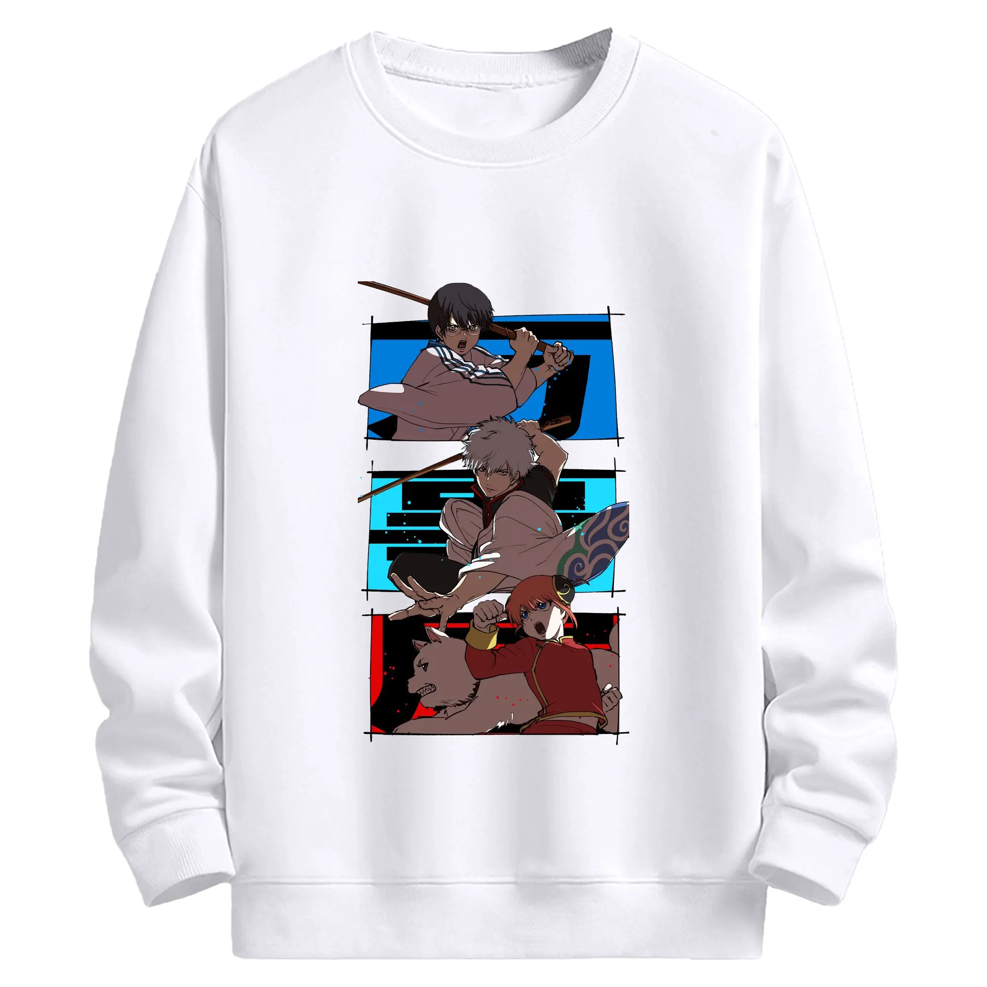 银魂 定春 俺は銀魂だ 何事もなかったように生きるのも、立派な生き様だ。 - 高品質 クルーネック スウェット ・ コットン59％ ポリエステル41％ ・ ユニセックス 長袖 トレーナー ・ カジュアル デイリー スポーツ 散歩用