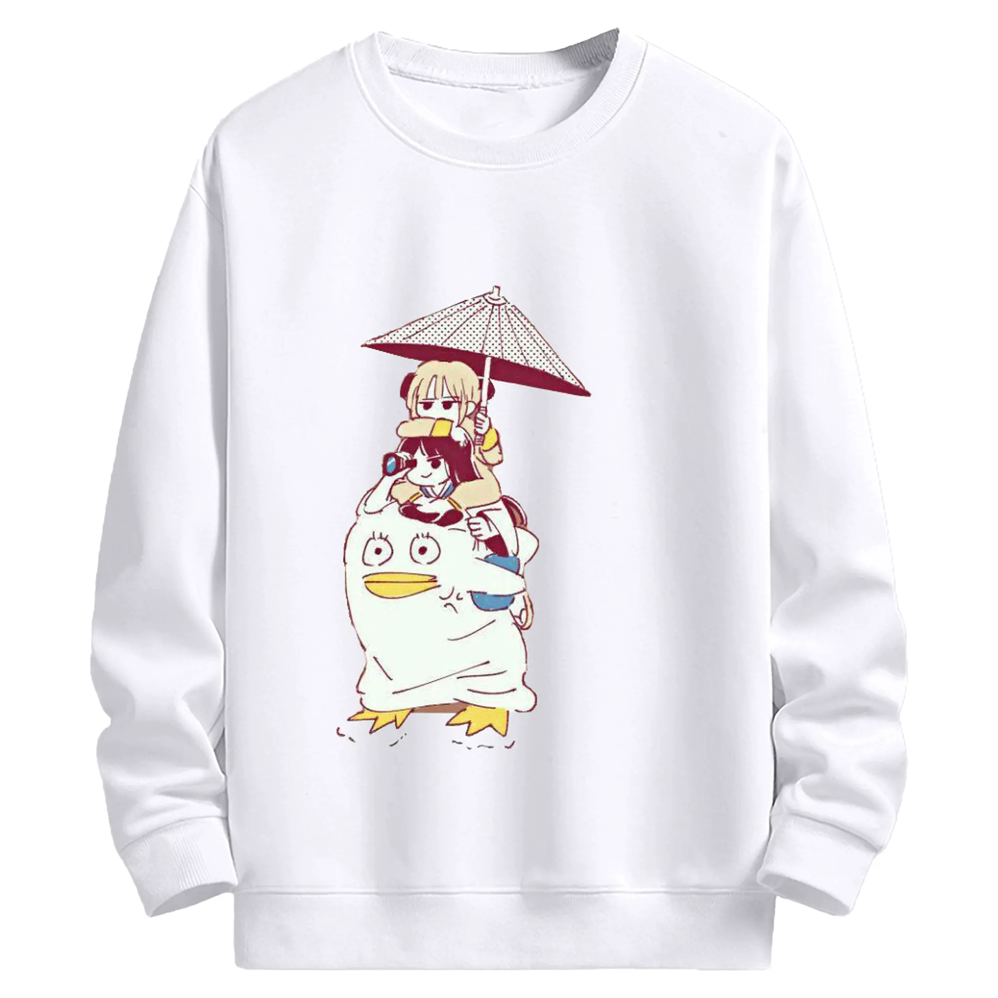 银魂 エリザベス - 高品質 クルーネック スウェット ・ コットン59％ ポリエステル41％ ・ ユニセックス 長袖 トレーナー ・ カジュアル デイリー スポーツ 散歩用