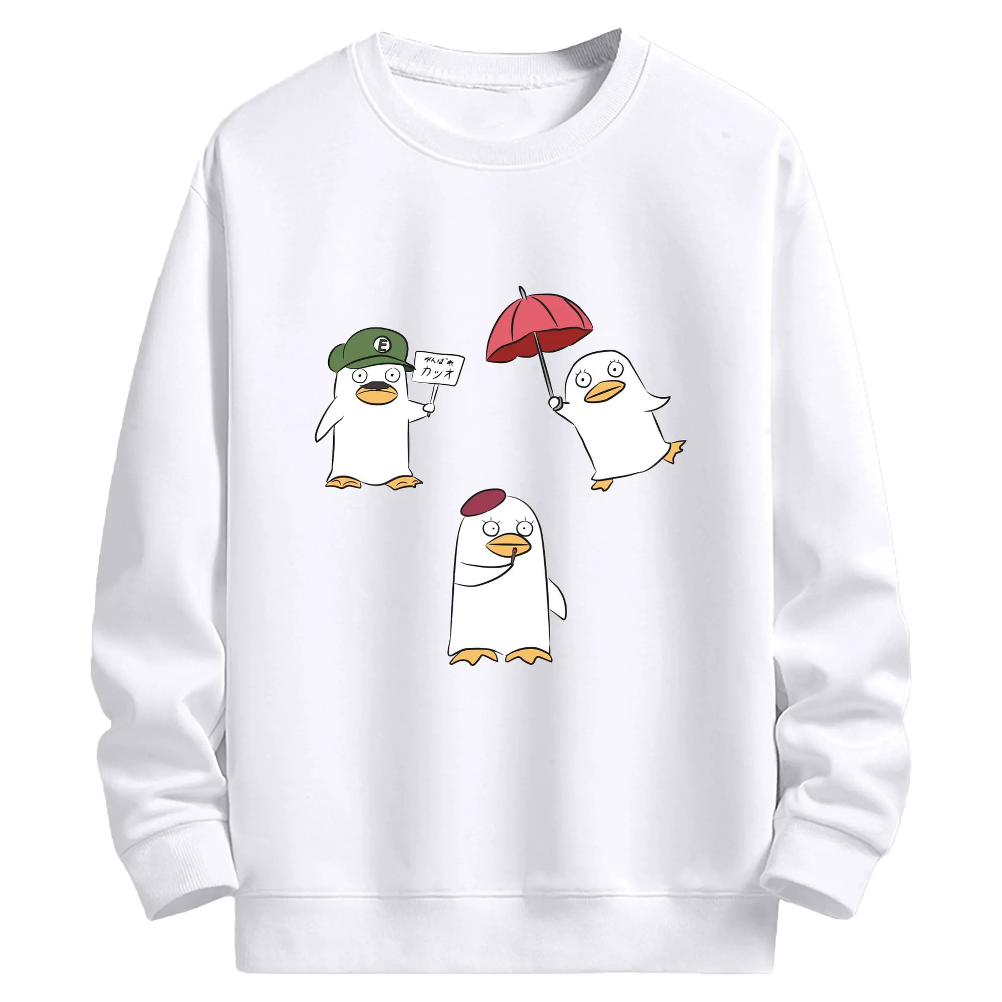 银魂 エリザベス - 高品質 クルーネック スウェット ・ コットン59％ ポリエステル41％ ・ ユニセックス 長袖 トレーナー ・ カジュアル デイリー スポーツ 散歩用