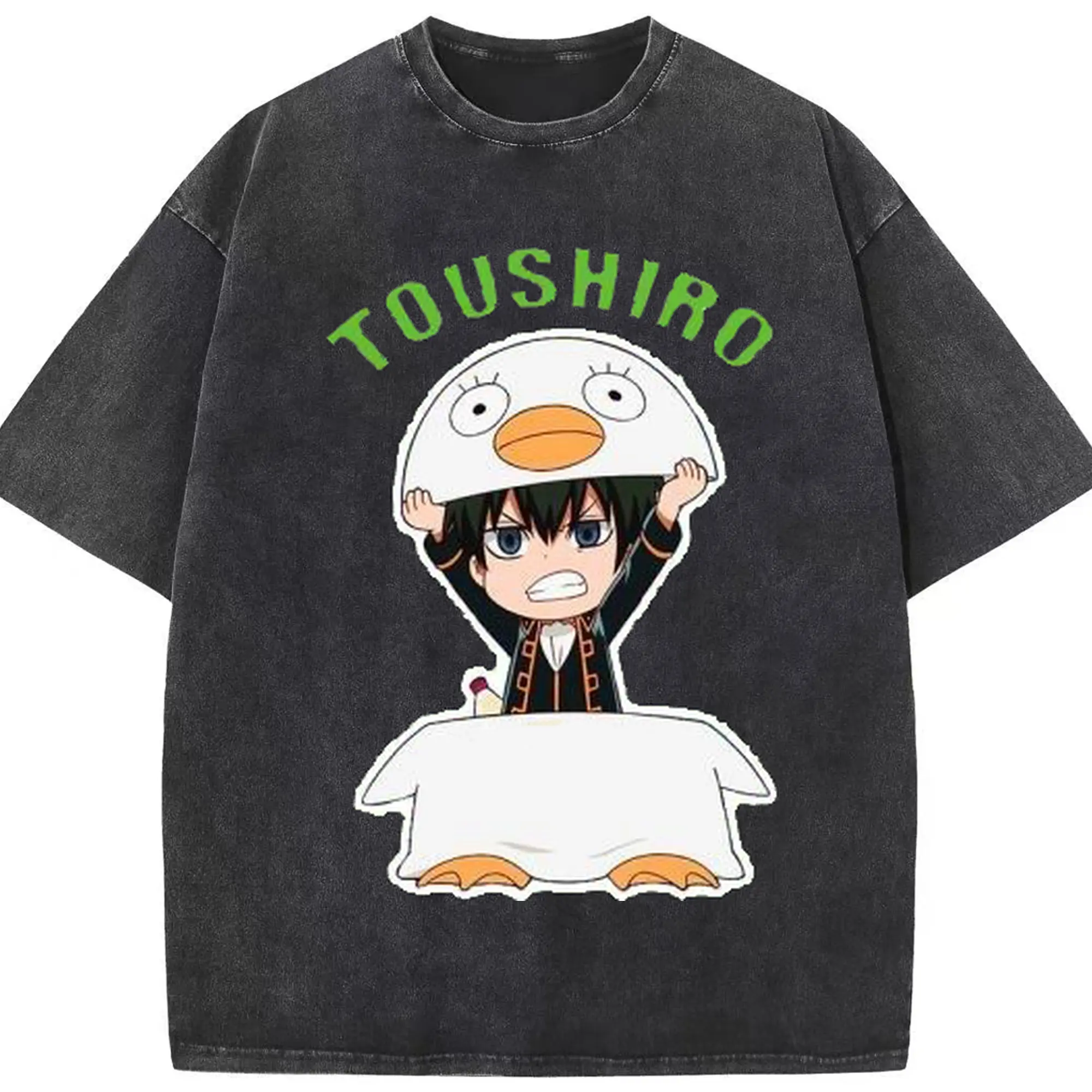 银魂 定春エリザベス - 綿100％ ヴィンテージ風 半袖Tシャツ ・ フロントプリント ・ 柔らか肌触り ・ 通気性 快適 ・ スポーツ カジュアル 外出用