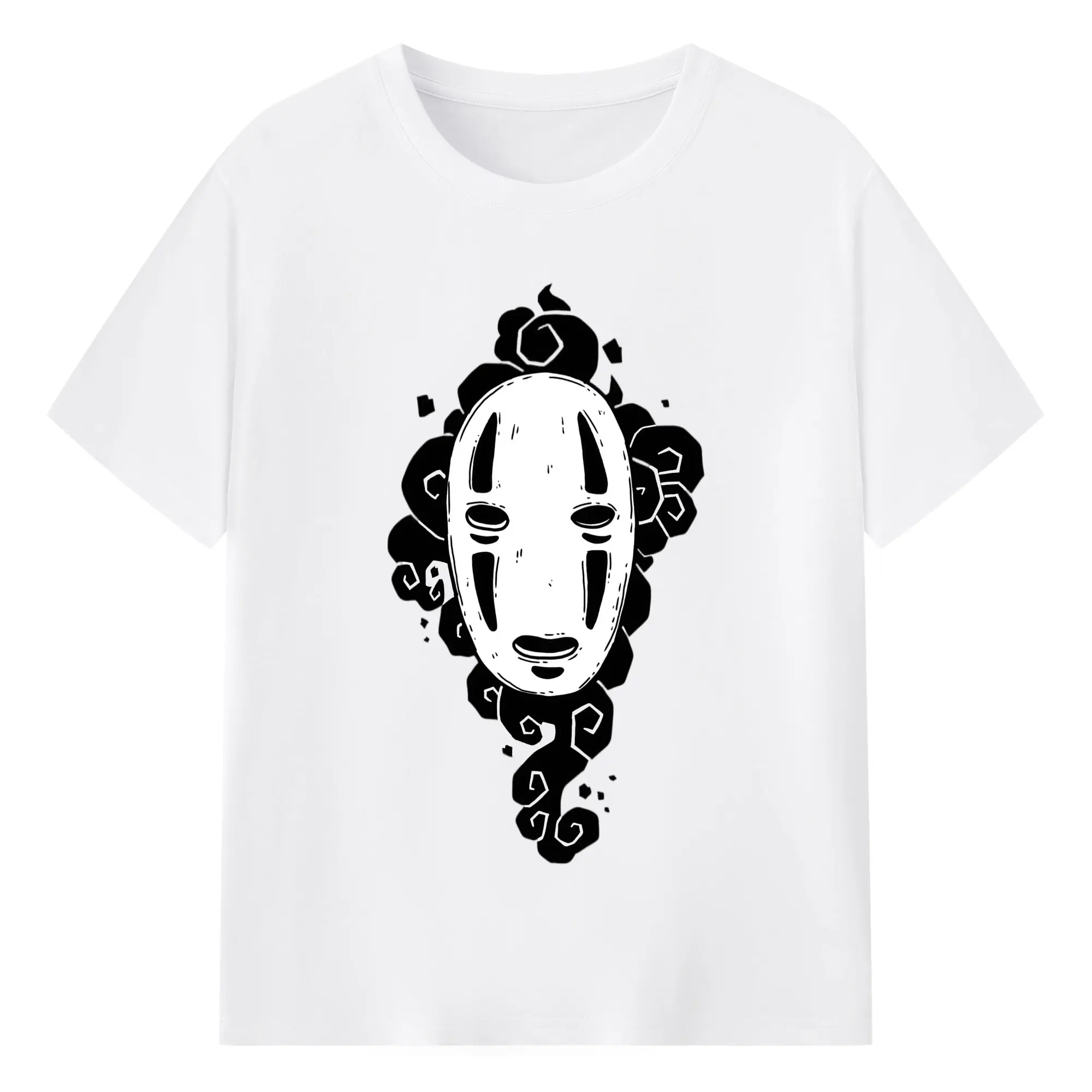 千と千尋の神隠し カオナシ - 綿100％ 半袖Tシャツ ・ フロントプリント ・ 快適 通気性 ・ 日常使い 散歩 スポーツ用