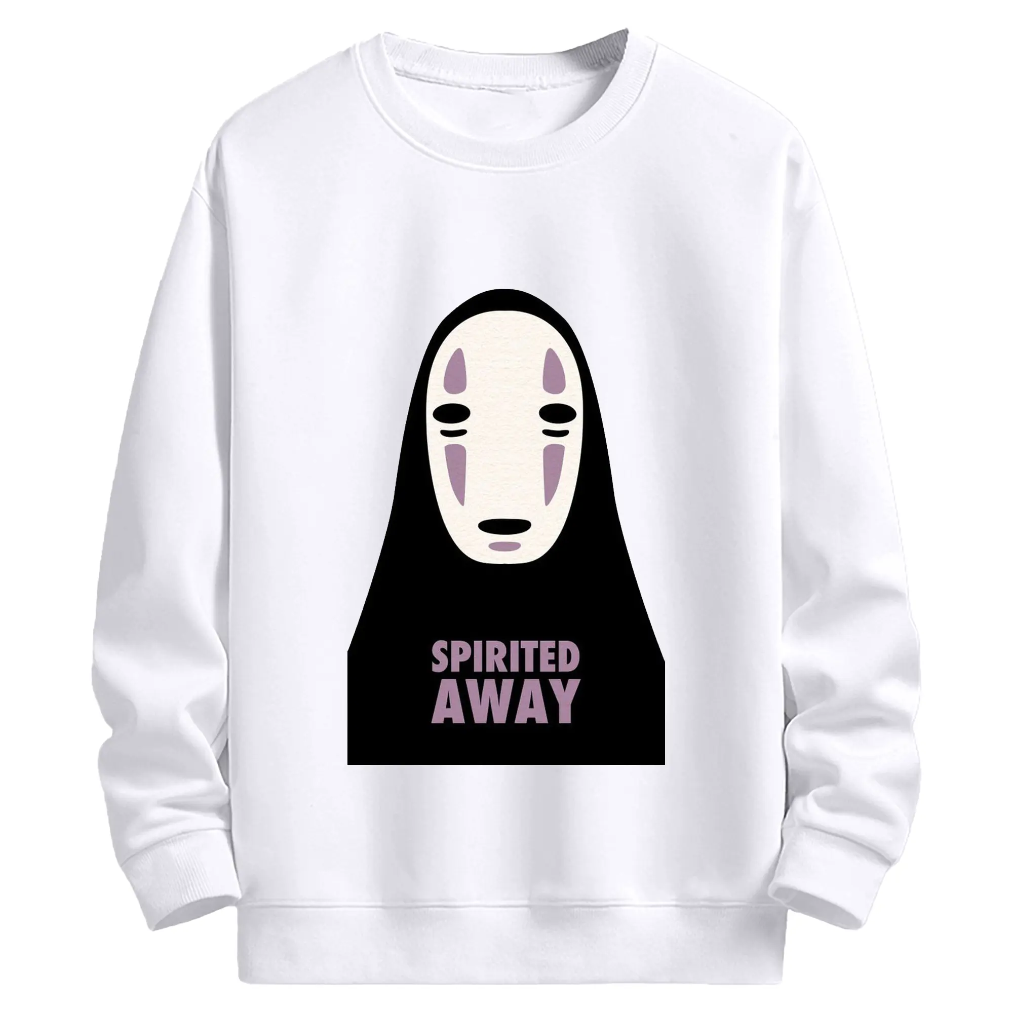 千と千尋の神隠し カオナシ - 高品質 クルーネック スウェット ・ コットン59％ ポリエステル41％ ・ ユニセックス 長袖 トレーナー ・ カジュアル デイリー スポーツ 散歩用