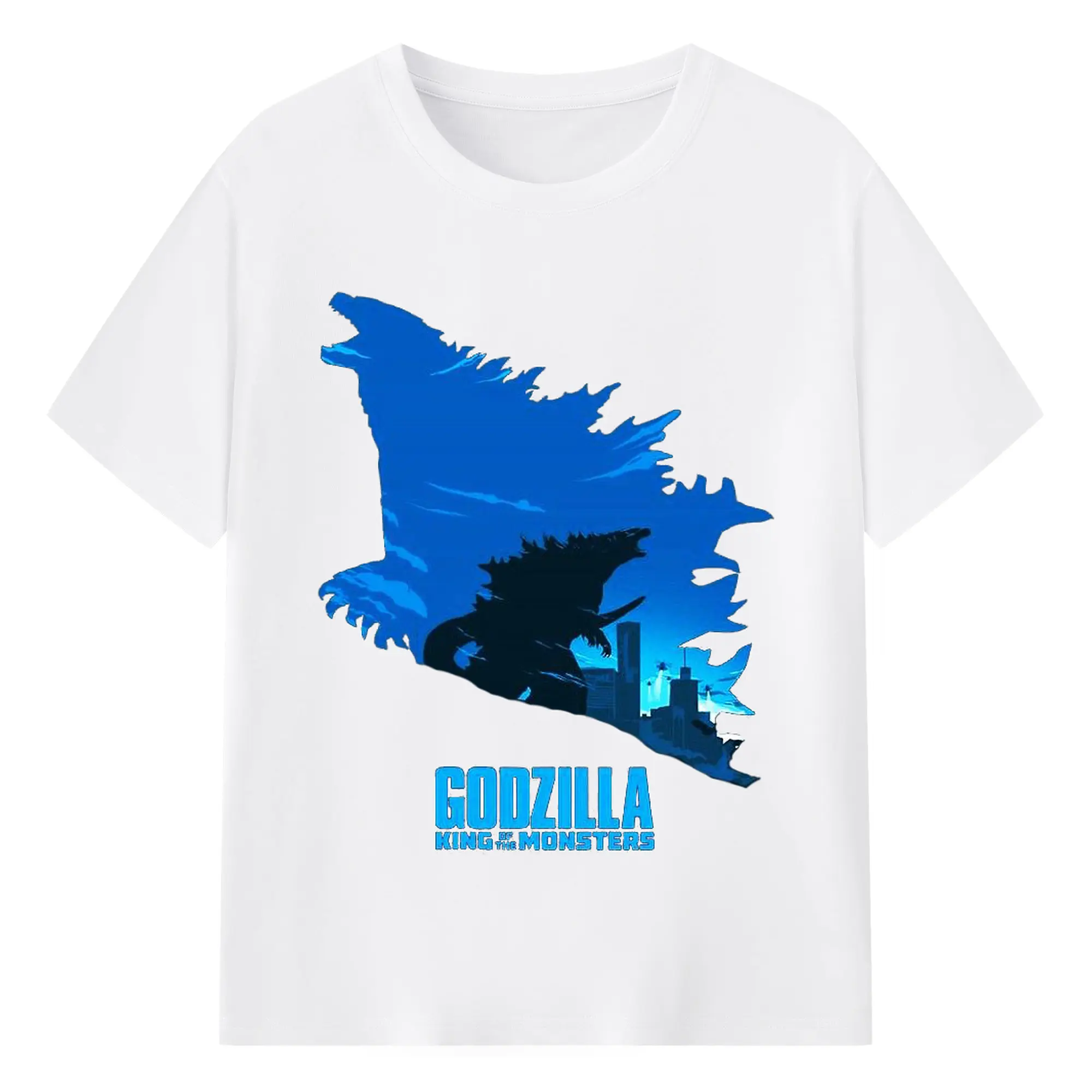 ゴジラ ゴジラ名シーン - 綿100％ 半袖Tシャツ ・ フロントプリント ・ 快適 通気性 ・ 日常使い 散歩 スポーツ用