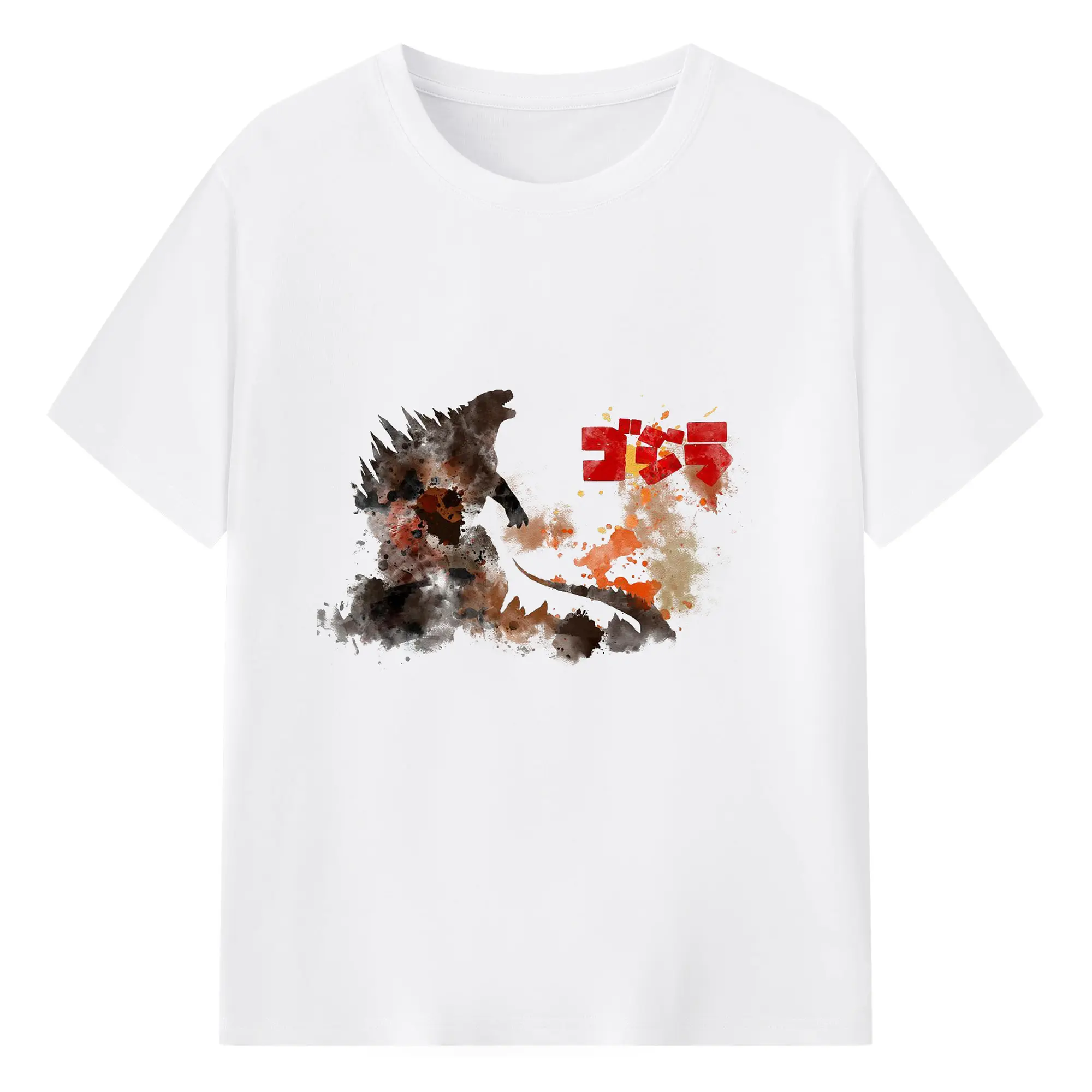 ゴジラ ゴジラ名シーン - 綿100％ 半袖Tシャツ ・ フロントプリント ・ 快適 通気性 ・ 日常使い 散歩 スポーツ用