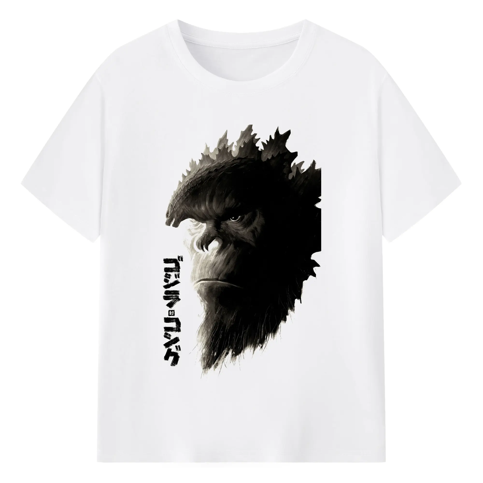 ゴジラ × コング モンスター - 綿100％ 半袖Tシャツ ・ フロントプリント ・ 快適 通気性 ・ 日常使い 散歩 スポーツ用