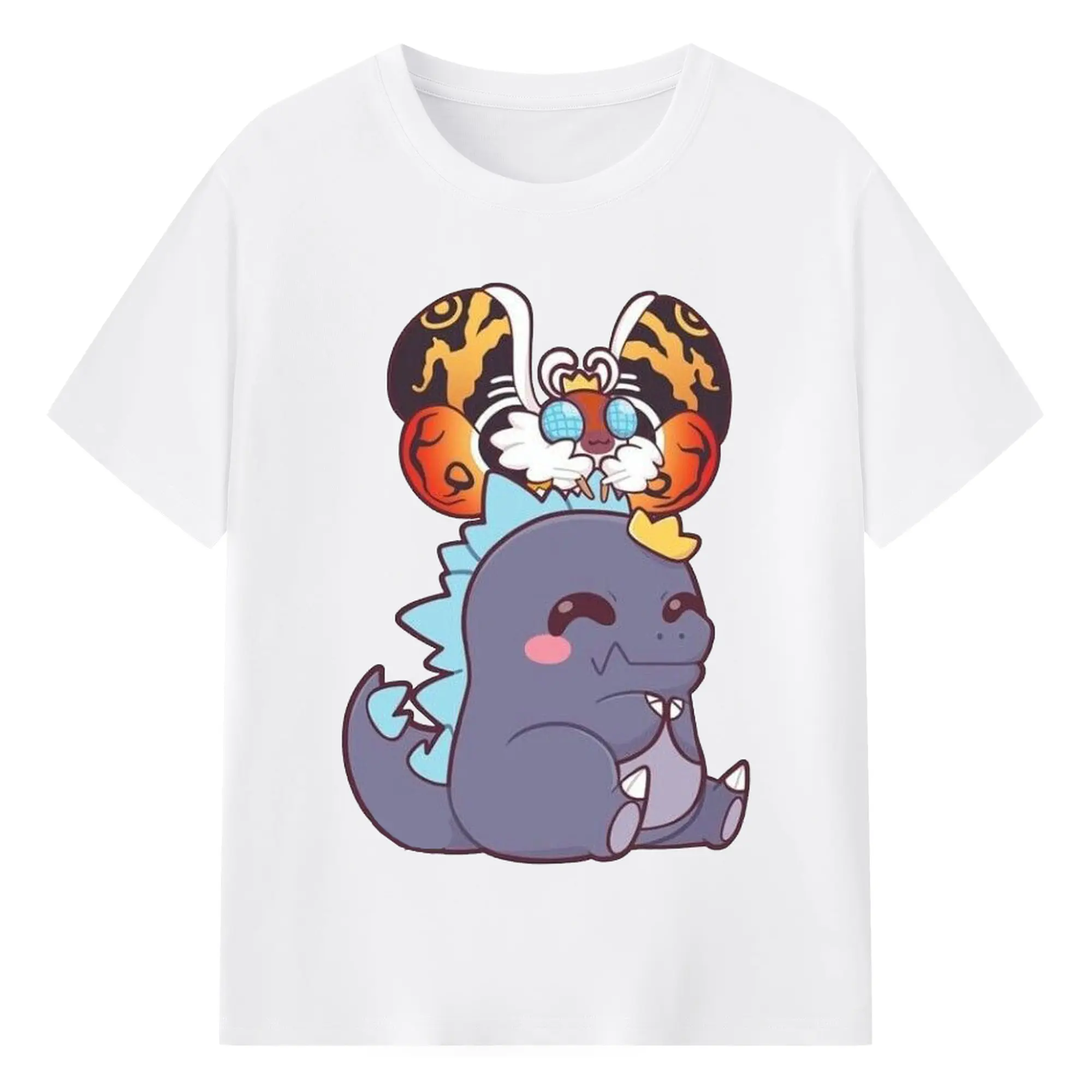 ゴジラとモスラ モスラの守護精霊 - 綿100％ 半袖Tシャツ ・ フロントプリント ・ 快適 通気性 ・ 日常使い 散歩 スポーツ用