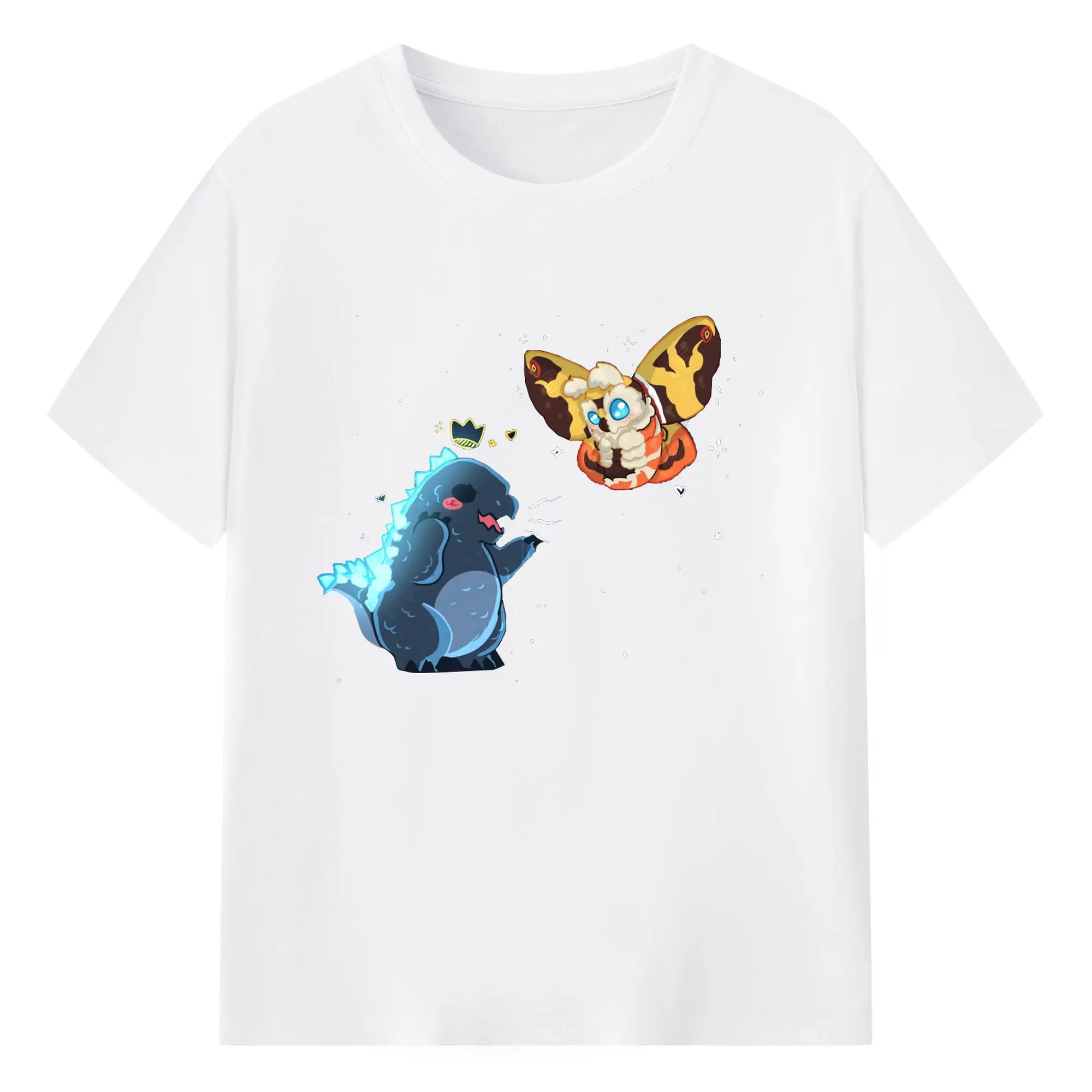 ゴジラとモスラ Mothra - 綿100％ 半袖Tシャツ ・ フロントプリント ・ 快適 通気性 ・ 日常使い 散歩 スポーツ用