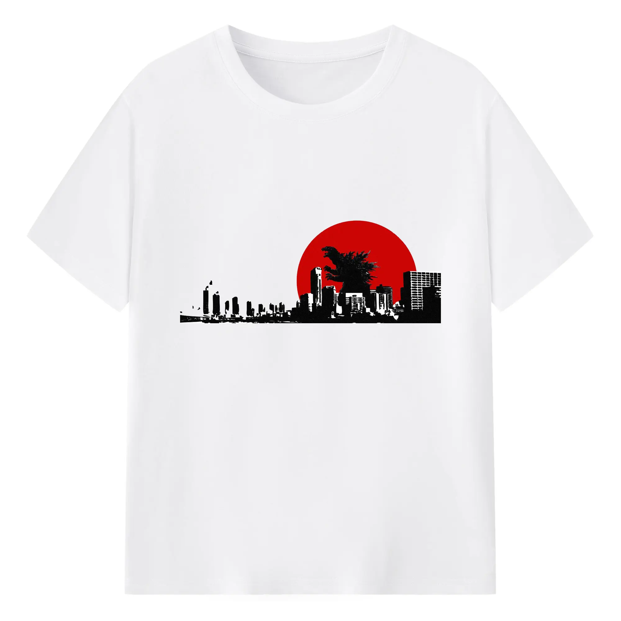 ゴジラ ゴジラ名シーン - 綿100％ 半袖Tシャツ ・ フロントプリント ・ 快適 通気性 ・ 日常使い 散歩 スポーツ用