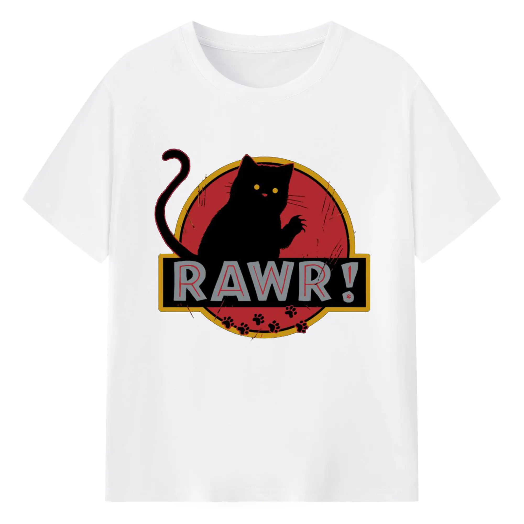 ゴジラ キャットジラ CATZILLA - 綿100％ 半袖Tシャツ ・ フロントプリント ・ 快適 通気性 ・ 日常使い 散歩 スポーツ用