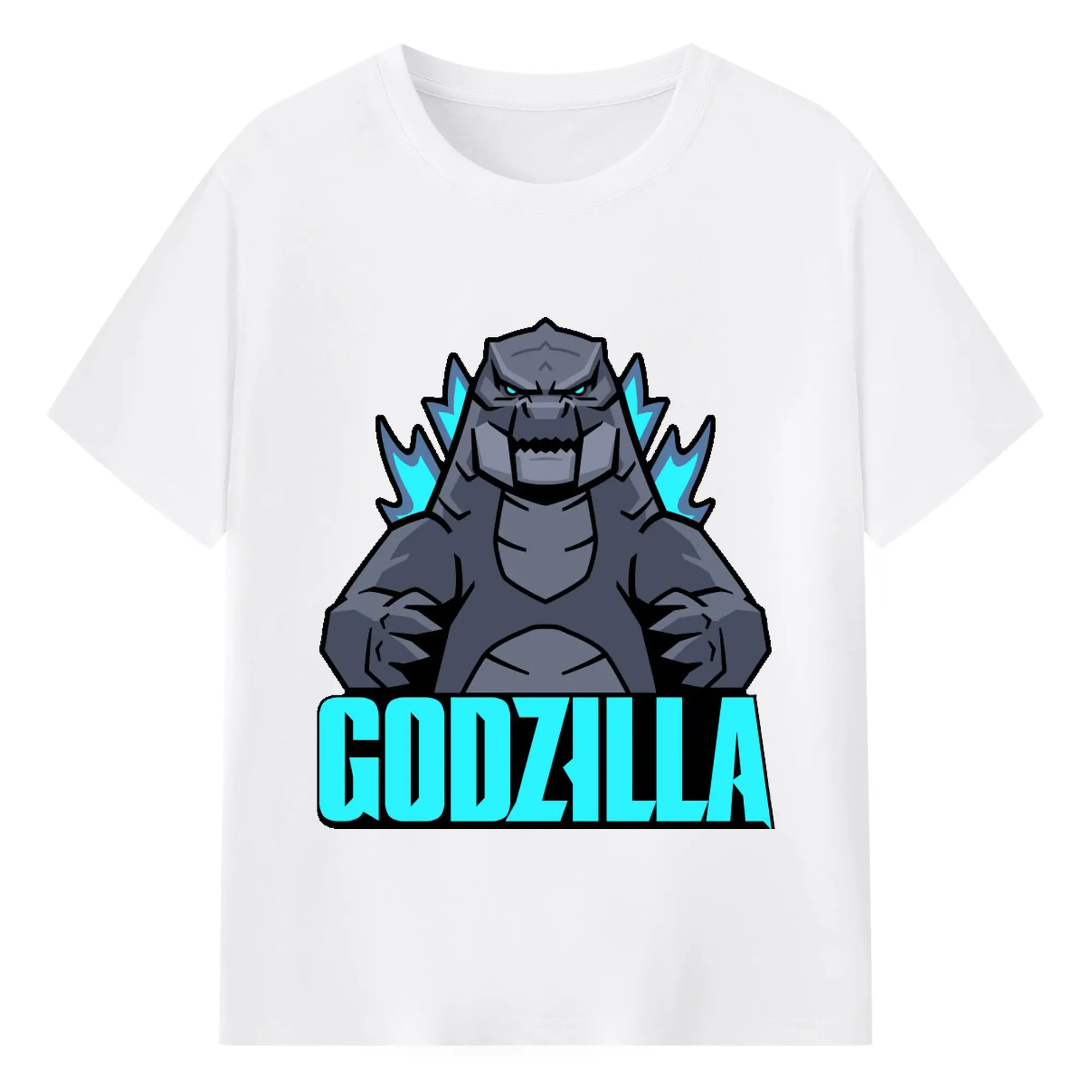 ゴジラ - 綿100％ 半袖Tシャツ ・ フロントプリント ・ 快適 通気性 ・ 日常使い 散歩 スポーツ用